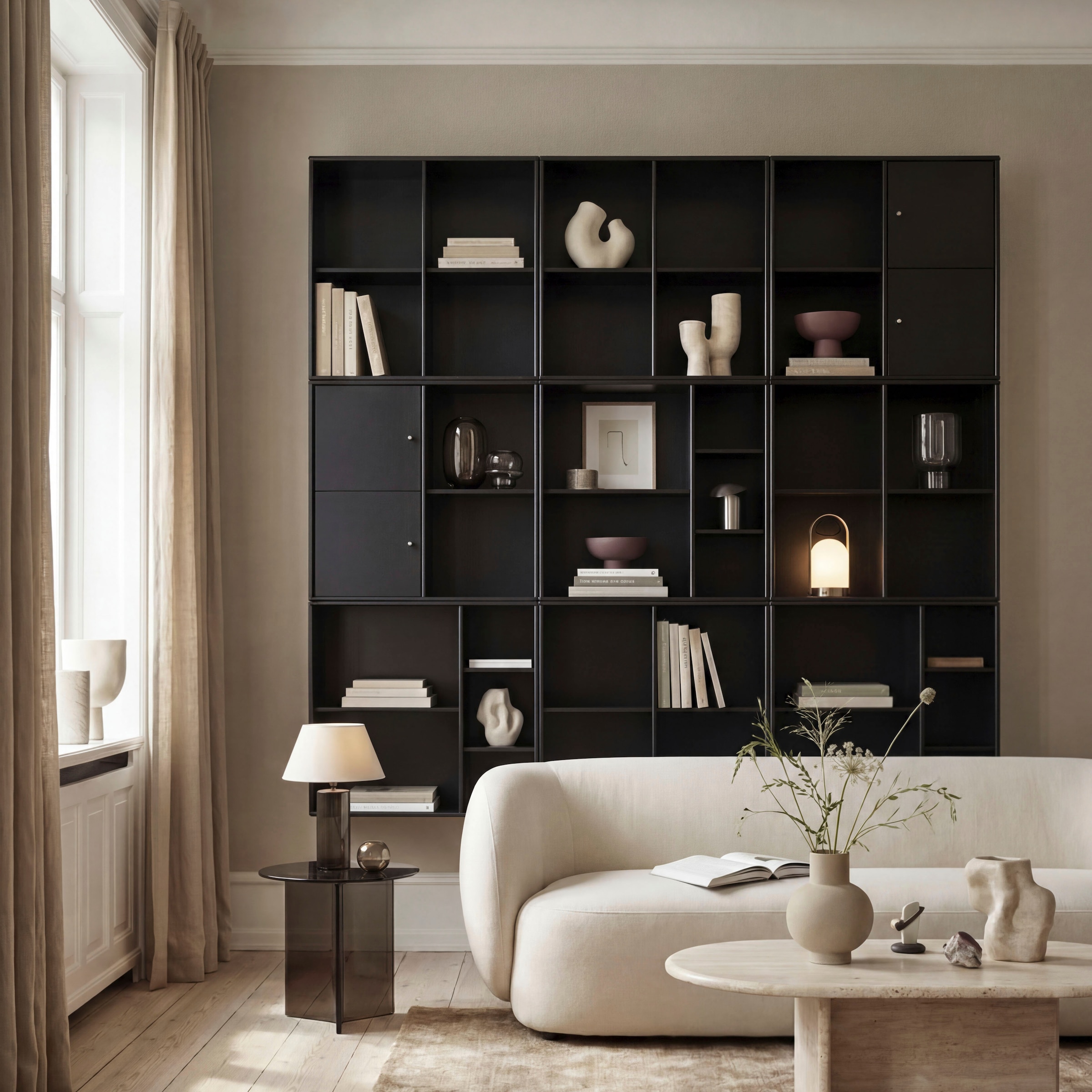 Hammel Furniture Bücherregal »Mistral Kubus« Kombination aus 9 Modulen, mit 2 Türenset, Breite 207cm