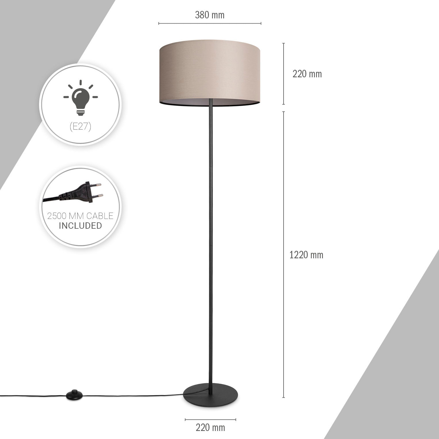 Paco Home Stehlampe Einbeinig, Deko Color«, 1 online E27 »Uni Modern kaufen flammig-flammig, Stehleuchte LED Wohnzimmer Schlafzimmer