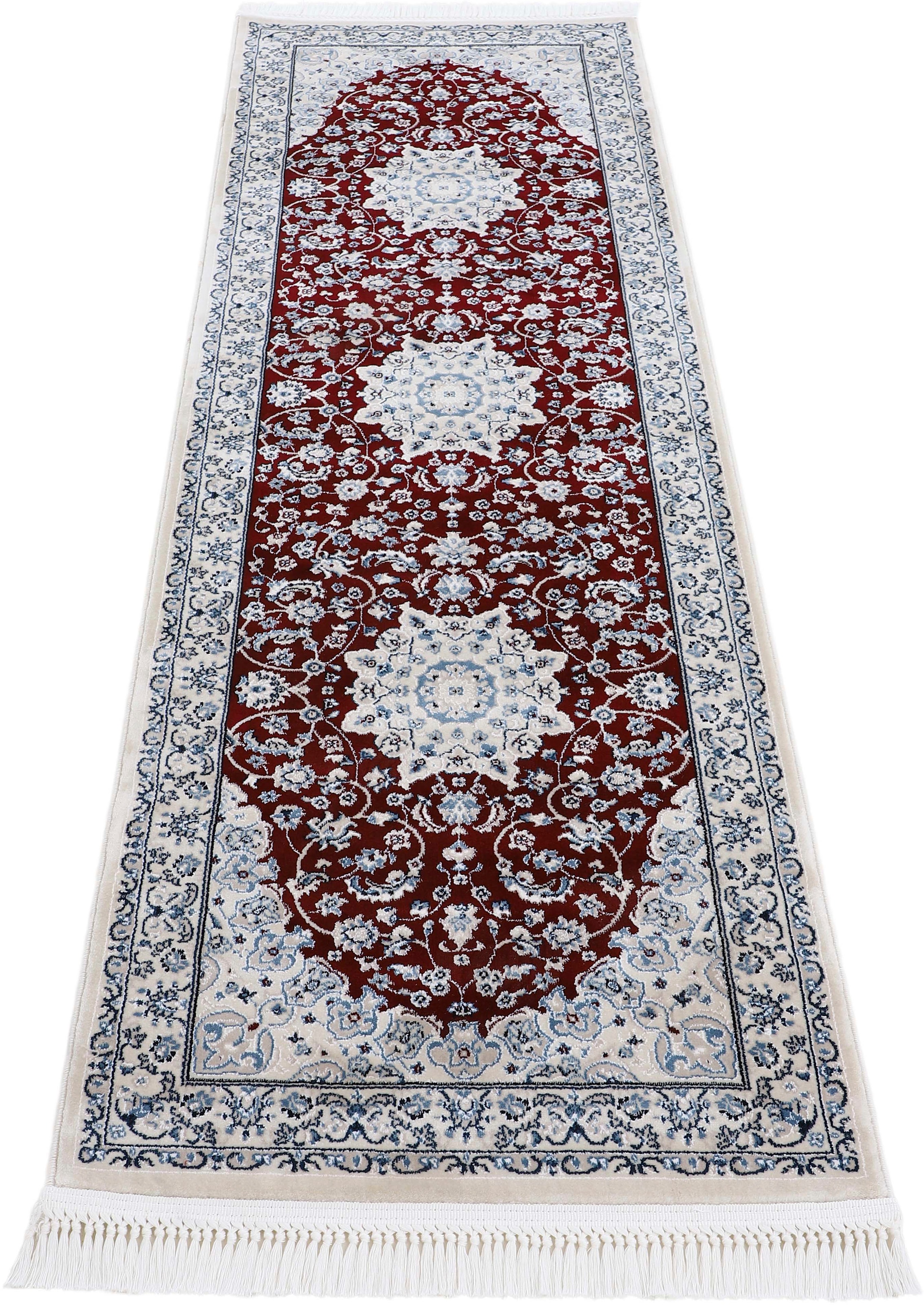 carpetfine Teppich »Nain Diane«, rechteckig, 8 mm Höhe, Kurzflor mit Franse günstig online kaufen