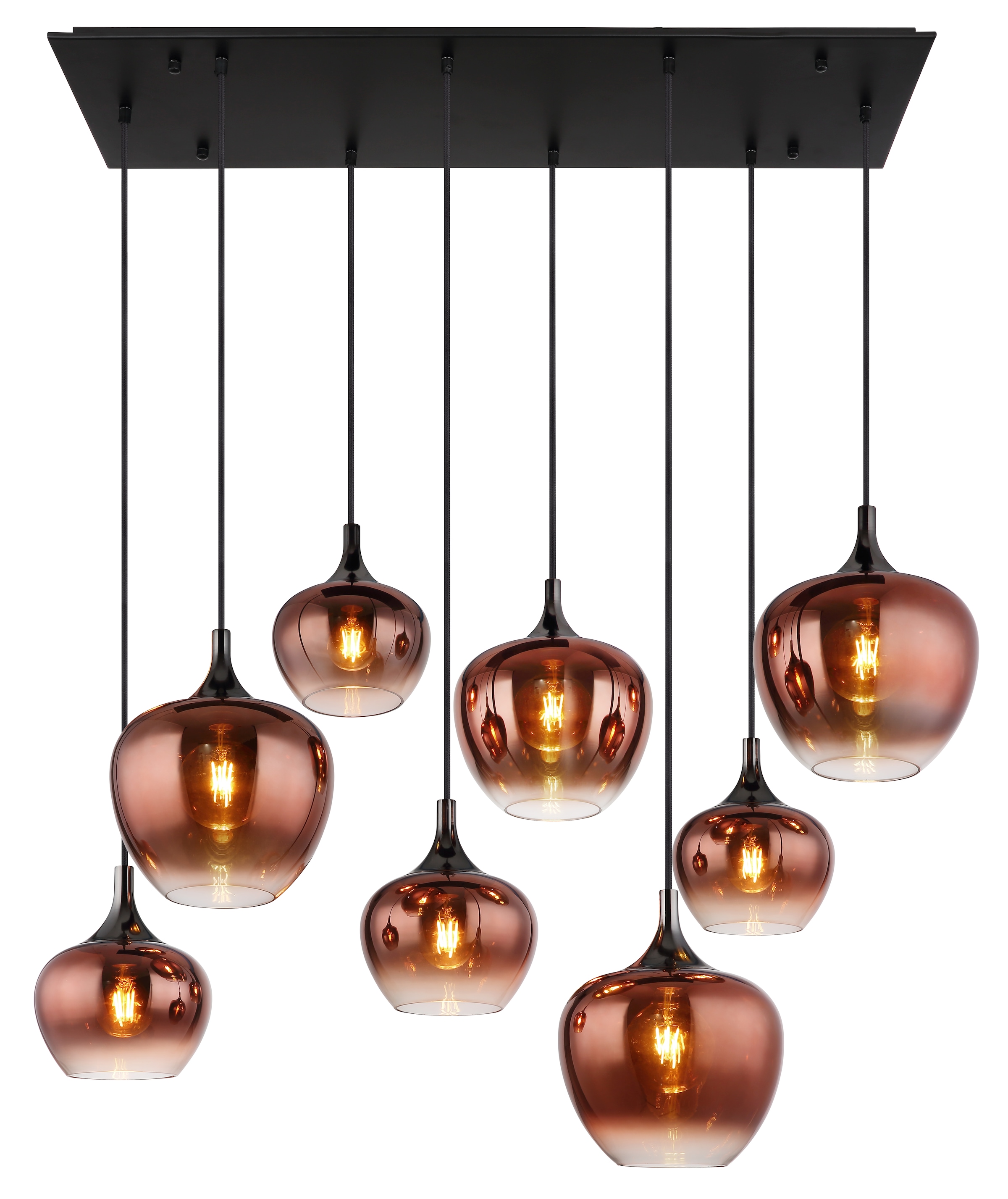 GLOBO LIGHTING Hängeleuchte »MAXY« E27 1 Stk. Hängelampe schwarz Glas kupfe günstig online kaufen