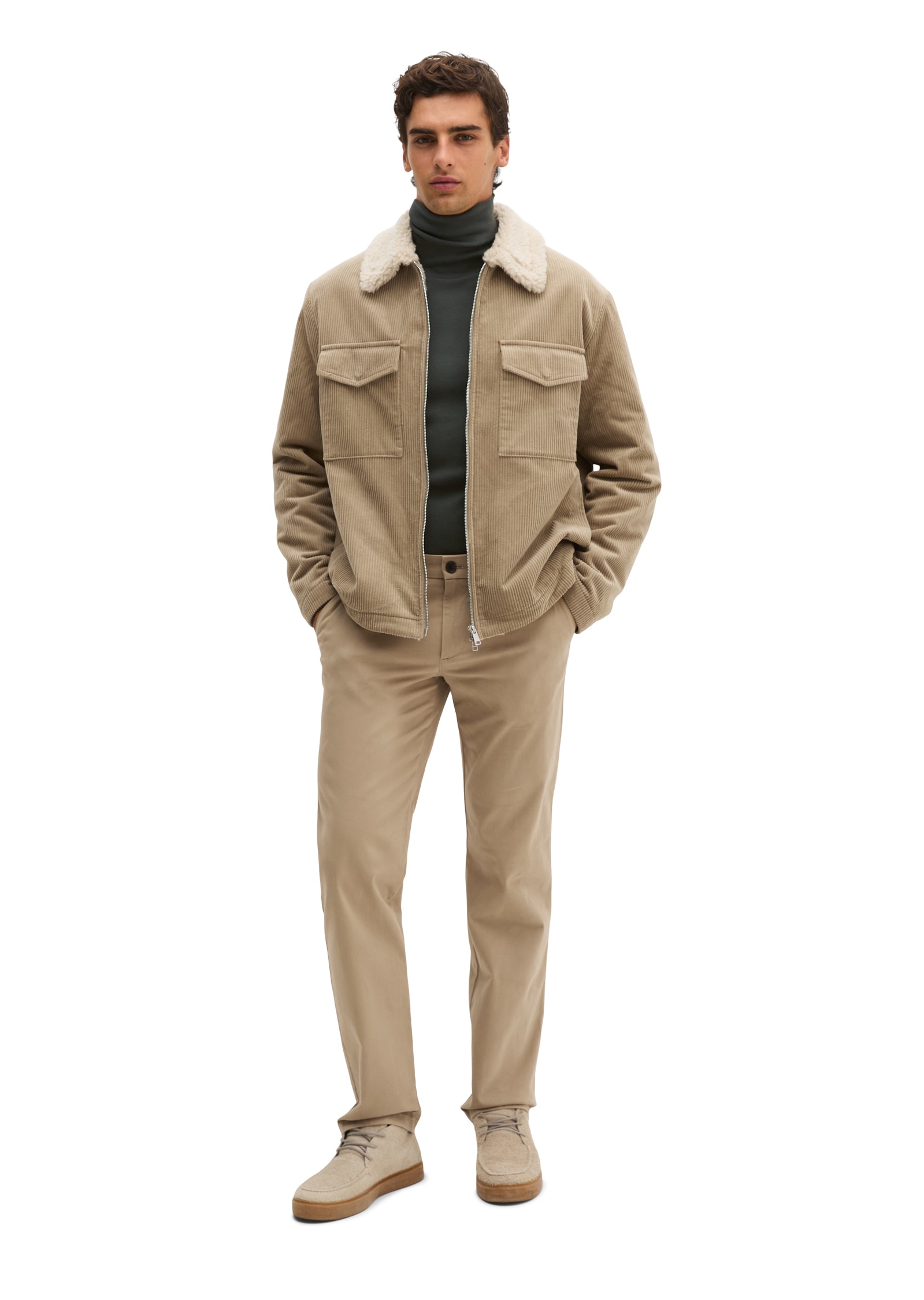 Marc O'Polo Cordjacke regular mit flauschigem Teddyfellfutter