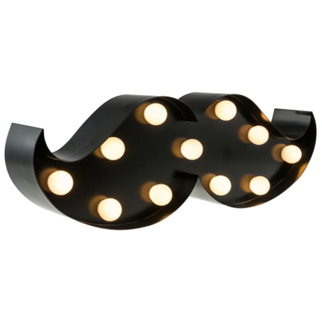 MARQUEE LIGHTS LED Dekolicht »Moustache«, 11 flammig-flammig, Wandlampe, Tischlampe  Moustache mit 11 festverbauten LEDs - 31x10 cm auf Raten bestellen