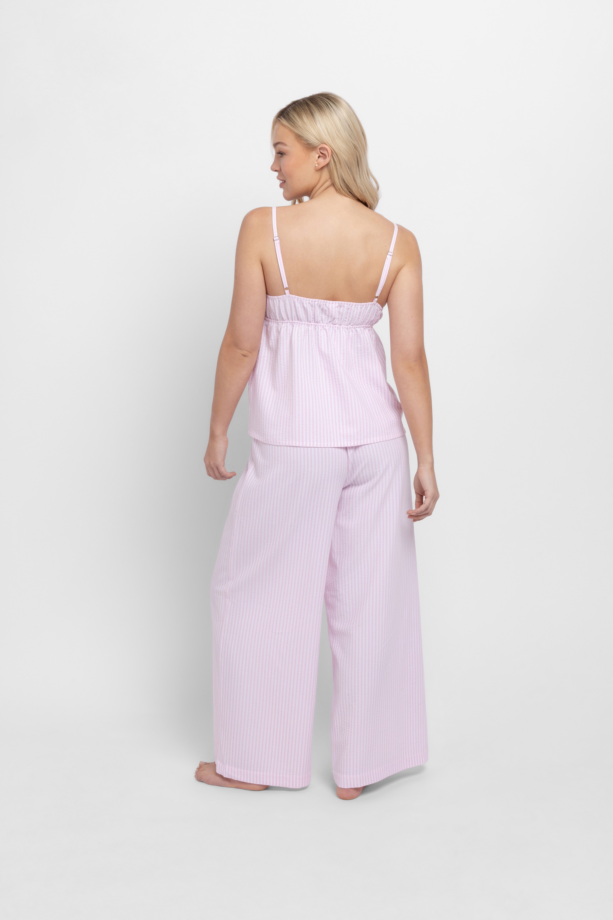 Dorina Pyjamahose »Diana«  Gummizug, Bindeband, gestreift, weites Bein