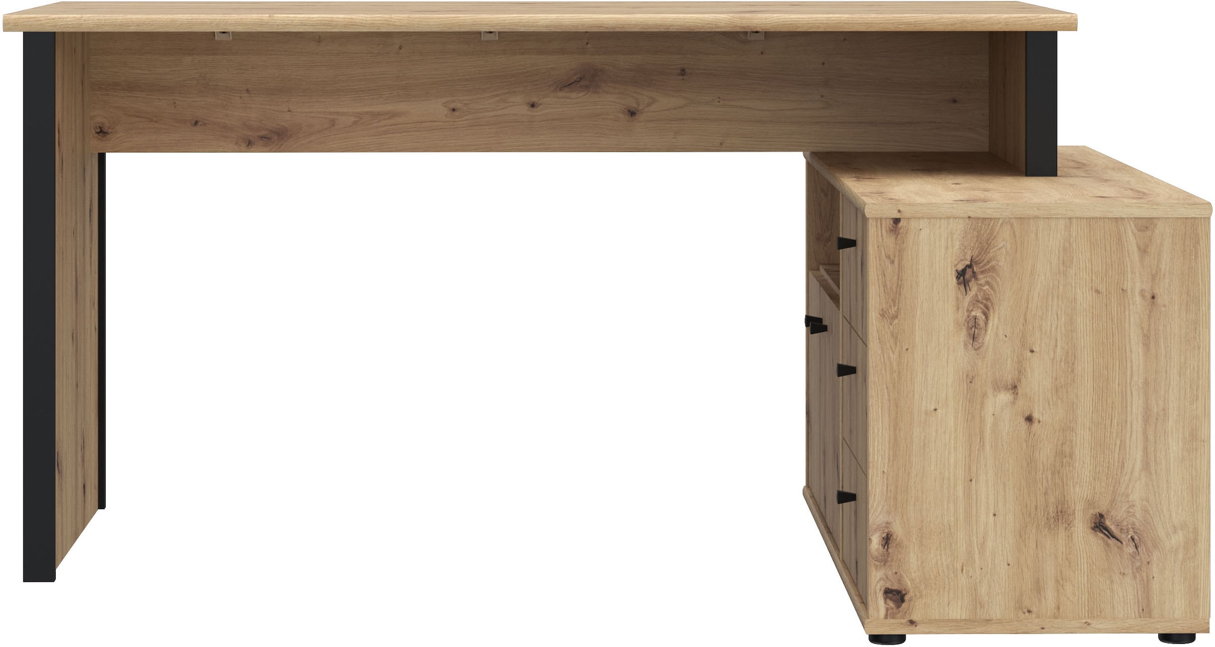 FORTE Eckschreibtisch »Tempra«, viel Stauraum, Breite 151 cm
