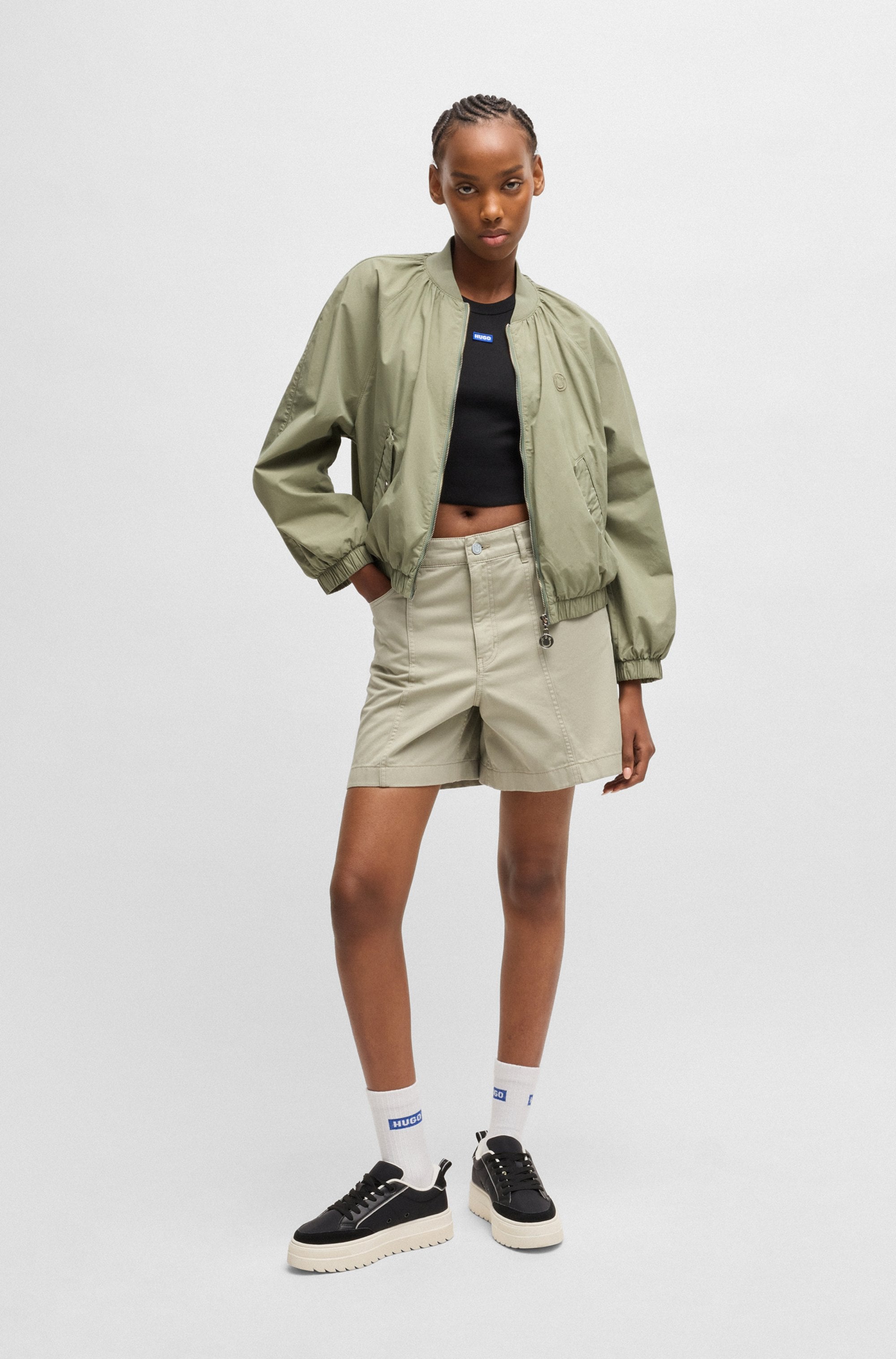 HUGO Blue Kurzblazer »Asata«, mit Raglanärmeln Bomberjacke Bomber