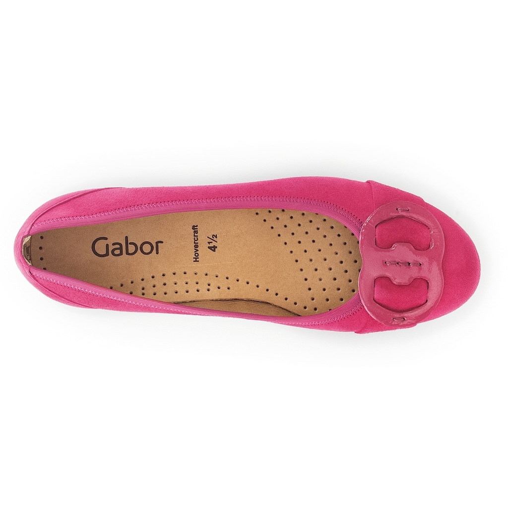 Gabor Ballerina, Flache Schuhe, Slipper mit Hovercraft Luftkammern-Laufsohle