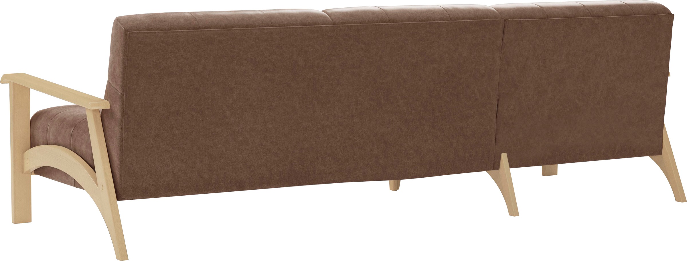 sit&more Ecksofa »Billund L-Form«, Armlehnen aus Buchenholz in natur, verschiedene Bezüge und Farben