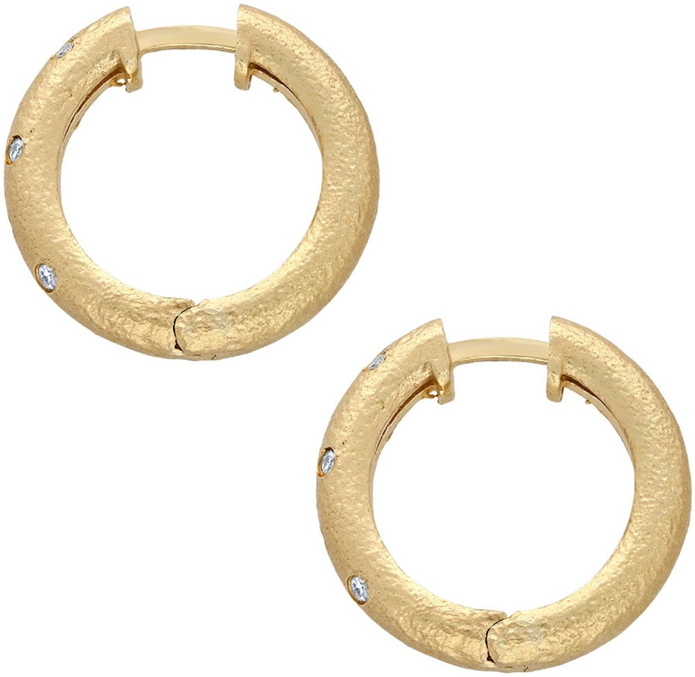 Firetti Paar Creolen »Schmuck Geschenk Gold 585 Ohrschmuck Ohrringe Sternenhimmel«
