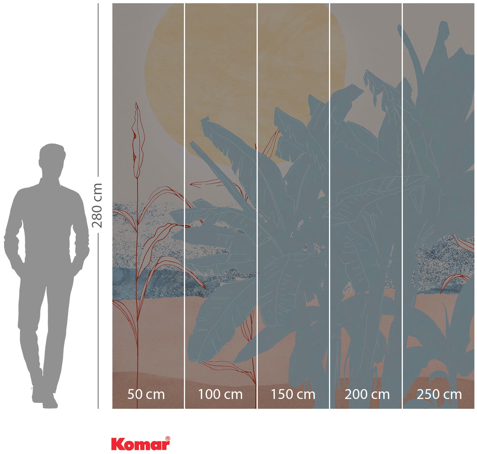 Komar Vliestapete »Digitaldruck Vlies -  Banana Leaves - Größe 250 x 280 cm« bedruckt glatt Wohnzimmer, Schlafzimmer