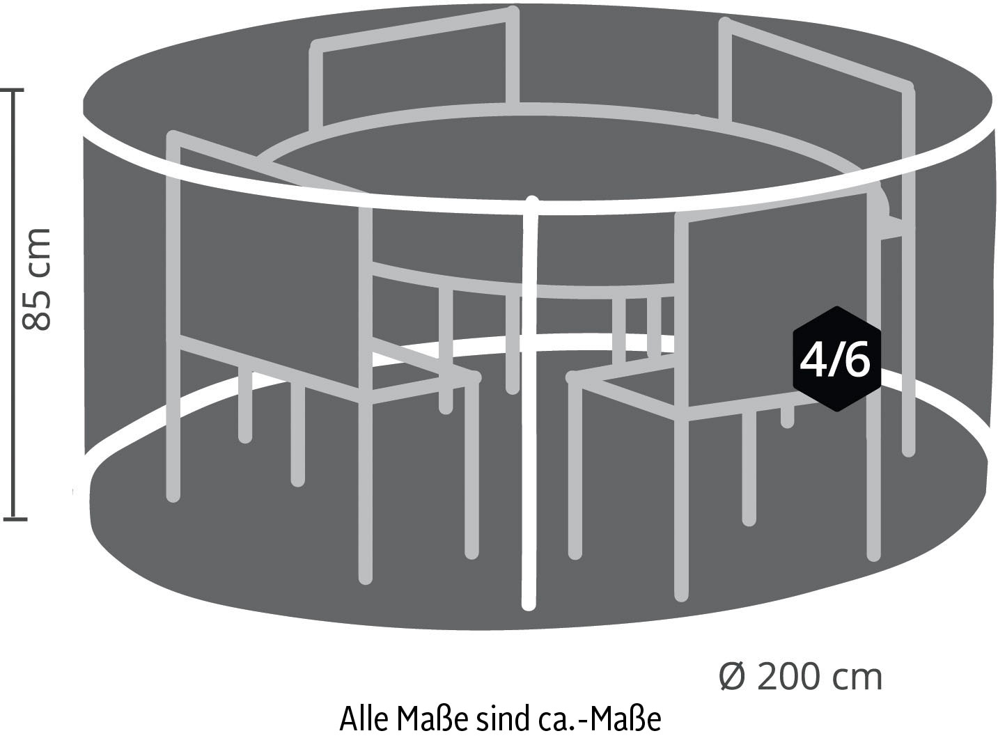 Best Gartenmöbel-Schutzhülle, für Möbelsets klein/small Ø200x85 cm