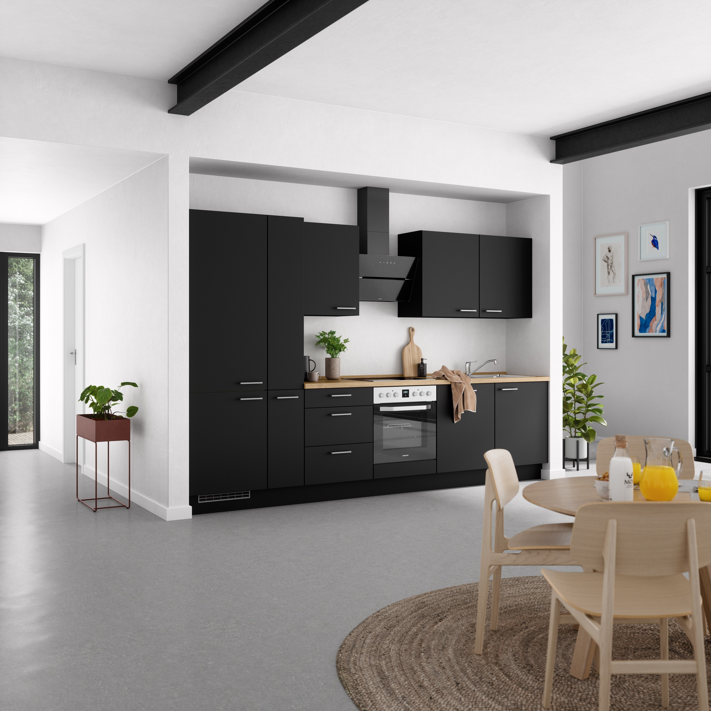 nobilia® Küchenzeile »"Touch II"«, vormontiert, Ausrichtung wählbar, Breite 330 cm, wahlw. mit E-Geräten