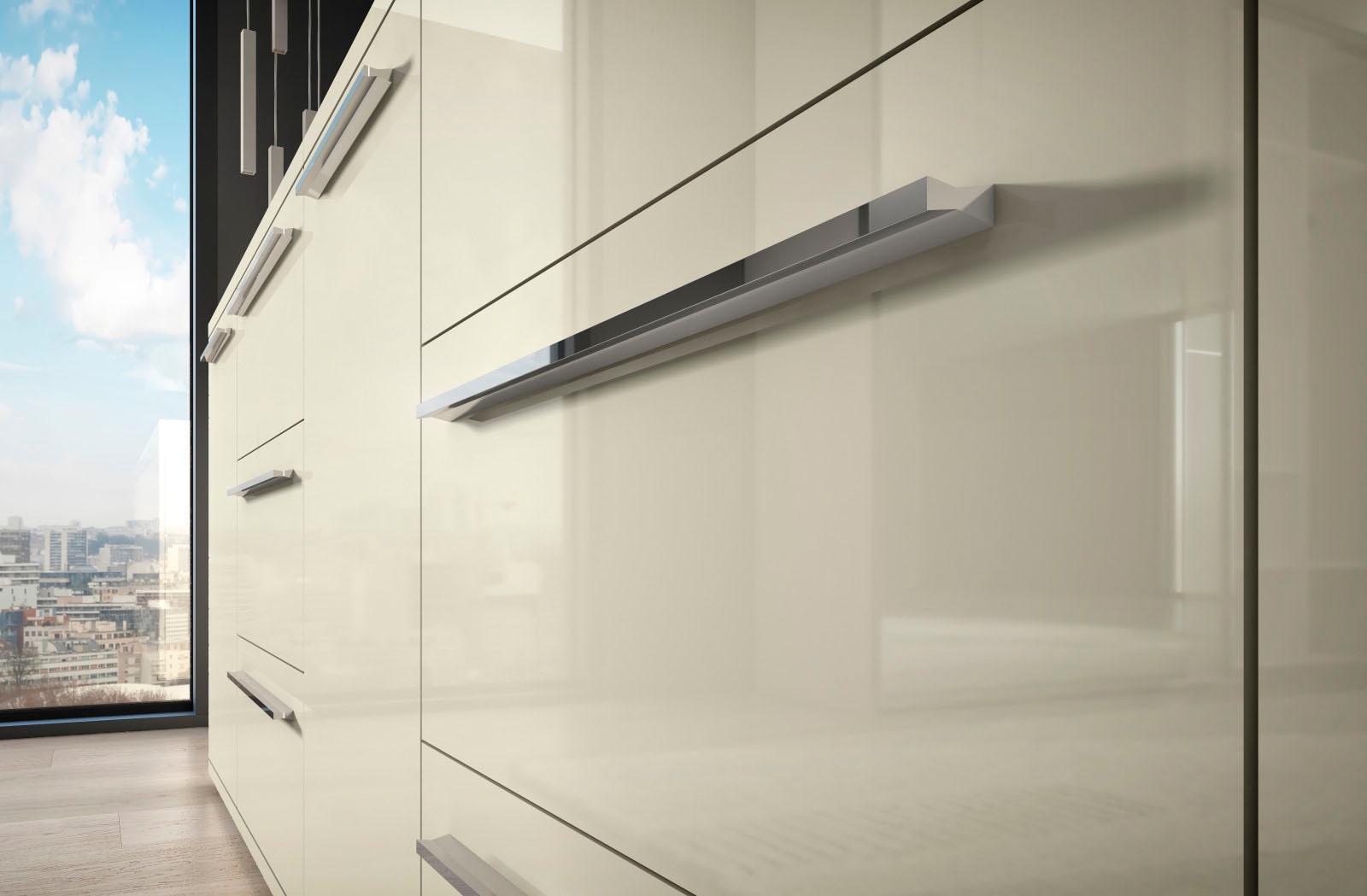 Places of Style Schubkastenkommode »Piano, mit 4 oder 5 Schubladen, FSC-zertifizierter Holzwerkstoff«, UV lackiert hochglänzend,Soft-Close Funktion, in 2 Breiten und 2 Höhen