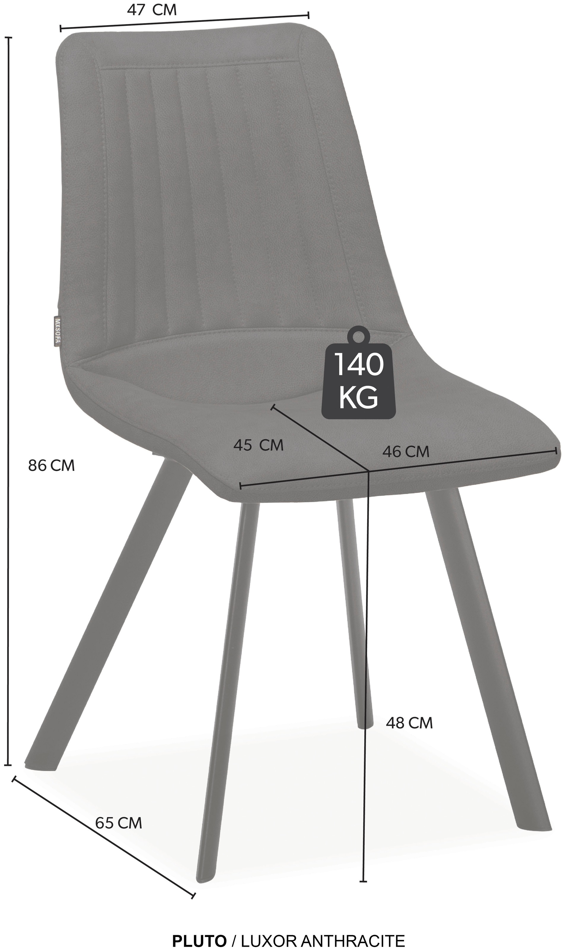 OMG Design Esszimmerstuhl »Pluto«, (Set), 1 St., Stoff, pflegeleichte Microfaser, Lederoptik