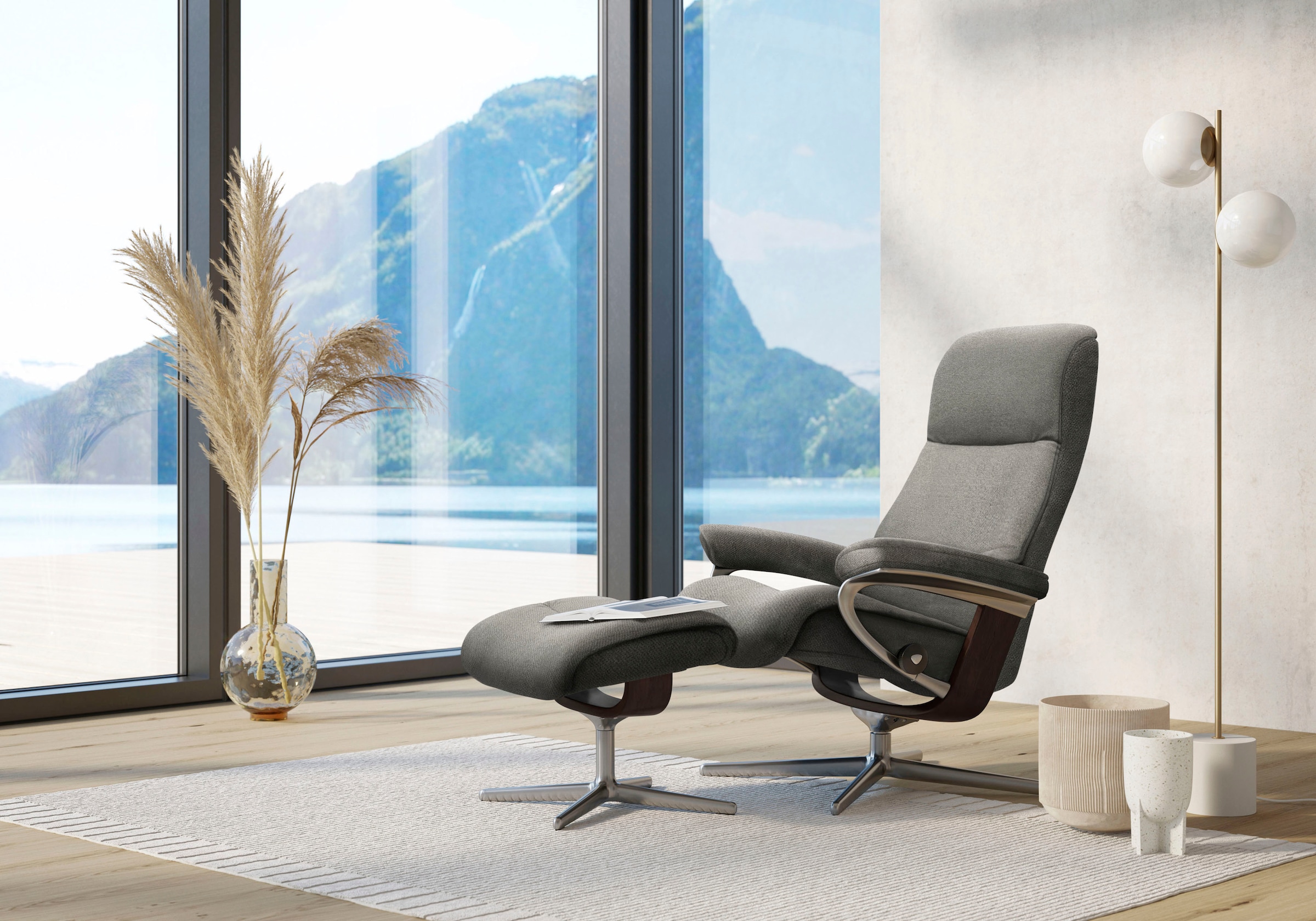 Stressless® Relaxsessel »View«, mit Cross Base, Größe S, M & L, Holzakzent günstig online kaufen