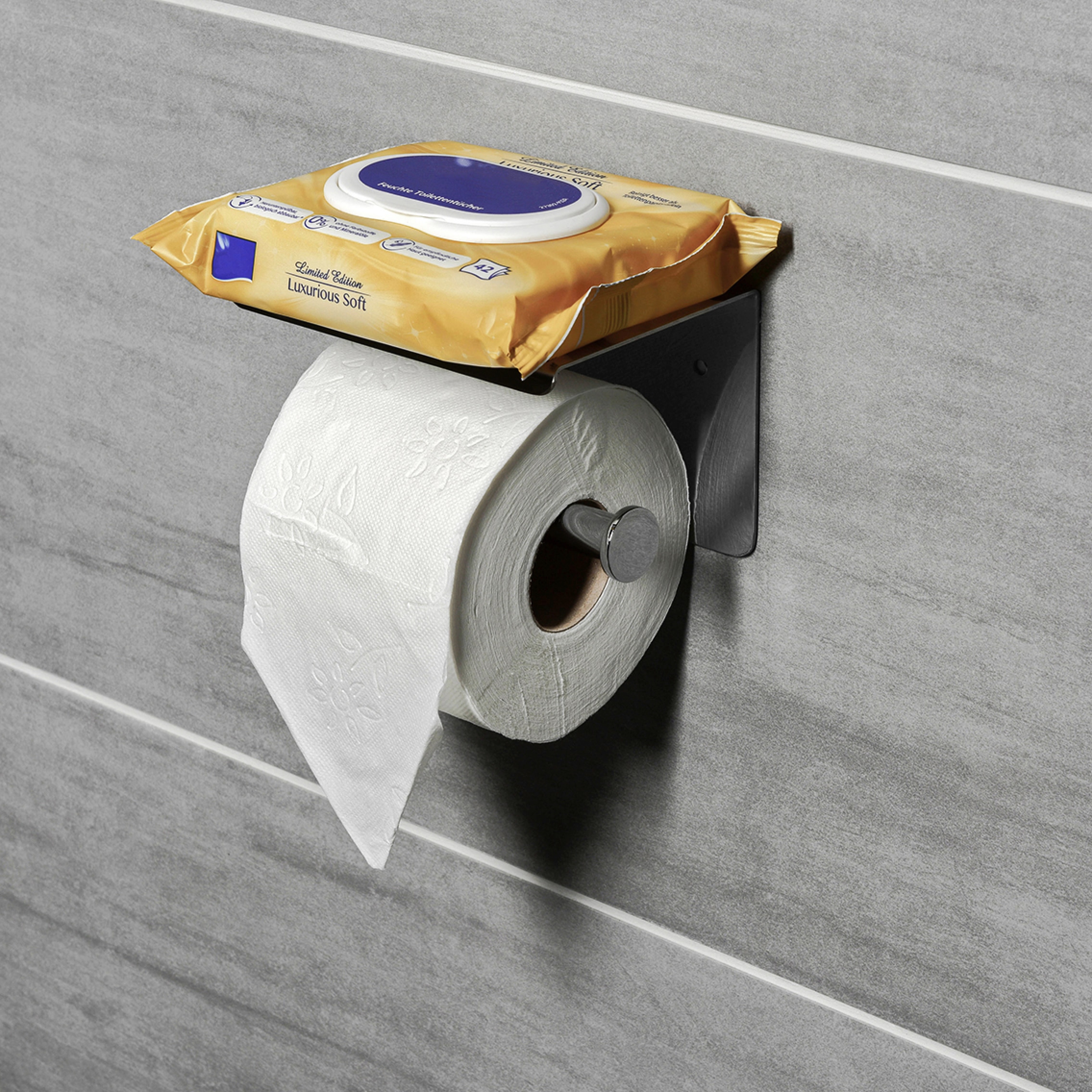 CORNAT Toilettenpapierhalter »Mit Ablage«, 2 verschiedene  Befestigungsoptionen und Smartphone-Ablage online bestellen