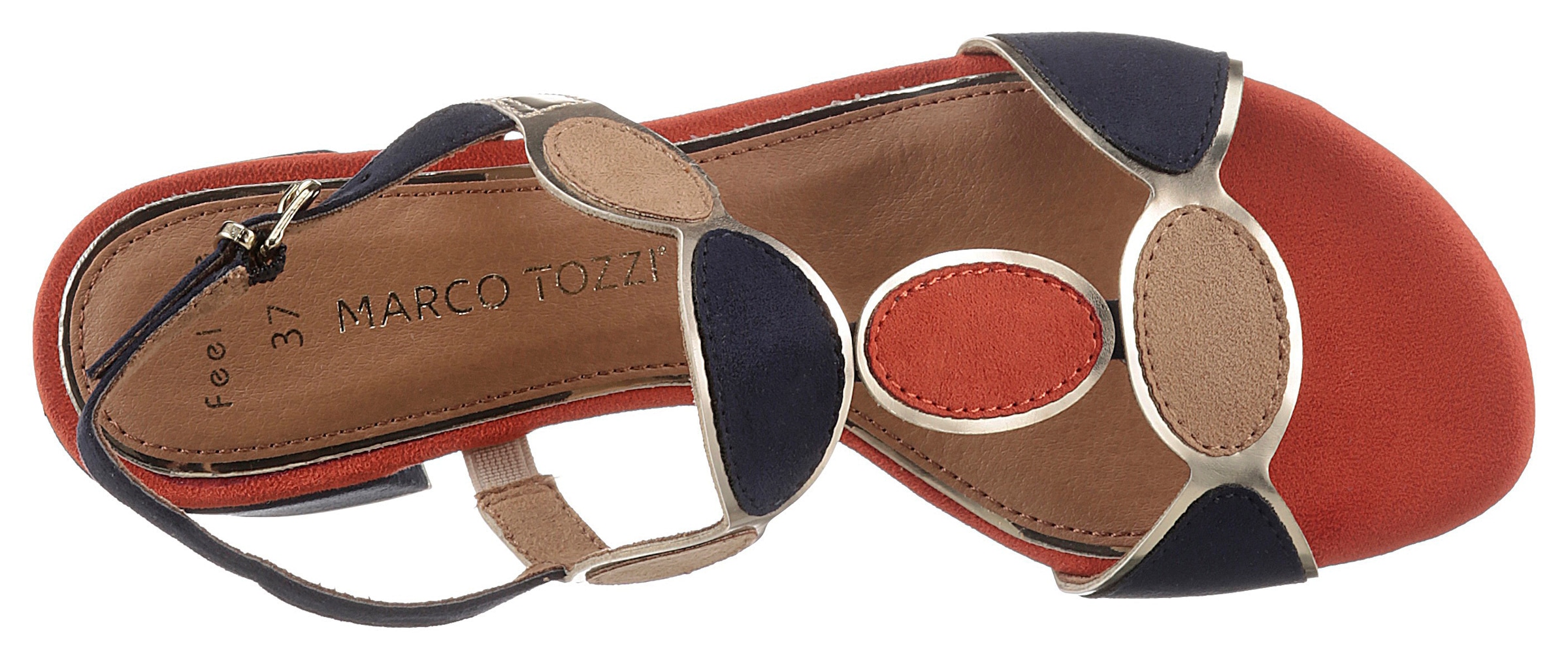 MARCO TOZZI Sandalette  , Blockabsatz, Sommerschuh, Riemchensandale mit verstellbarer Schnalle