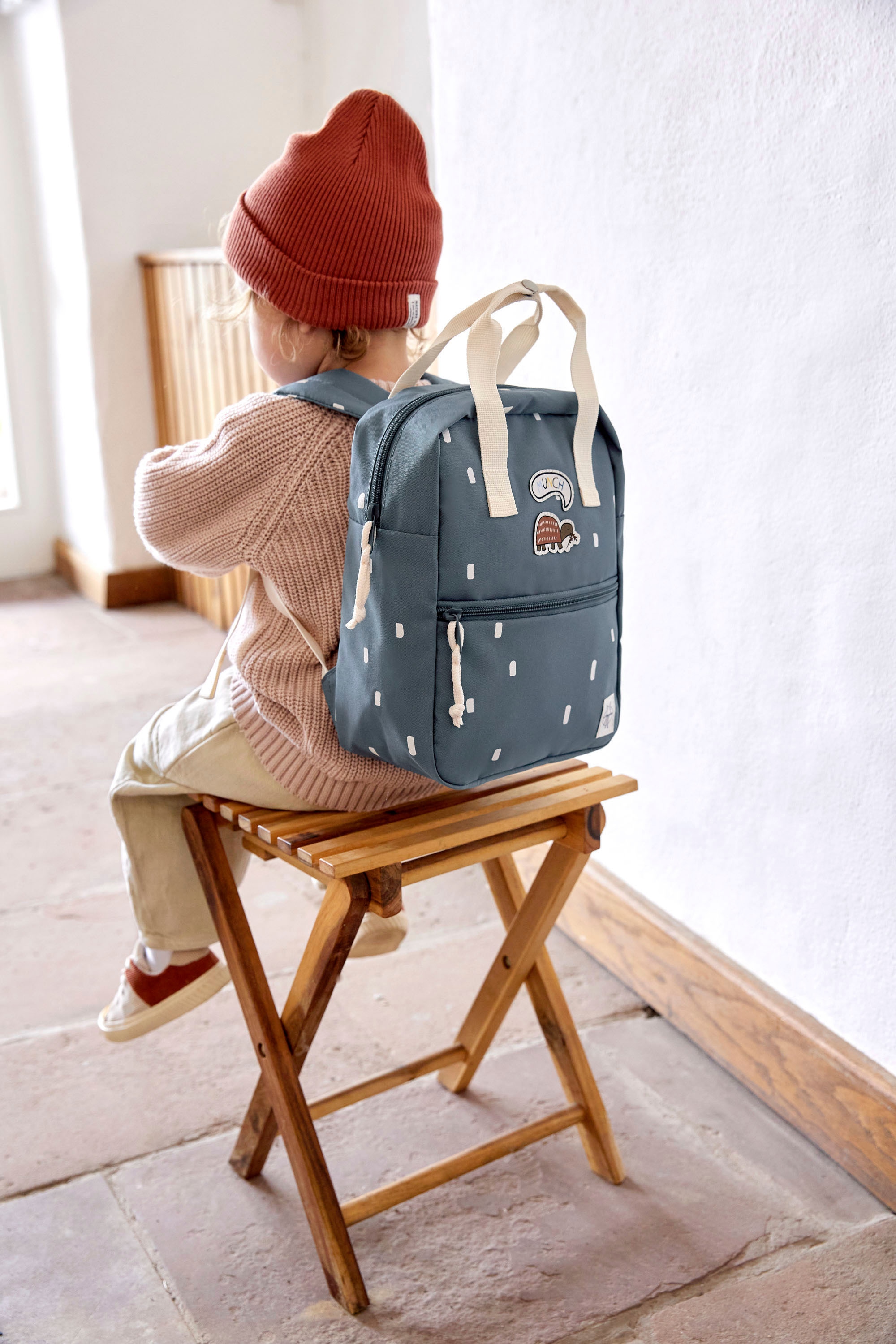 LÄSSIG Kinderrucksack »Happy Prints, Mini Square Backpack, Midnight Blue«