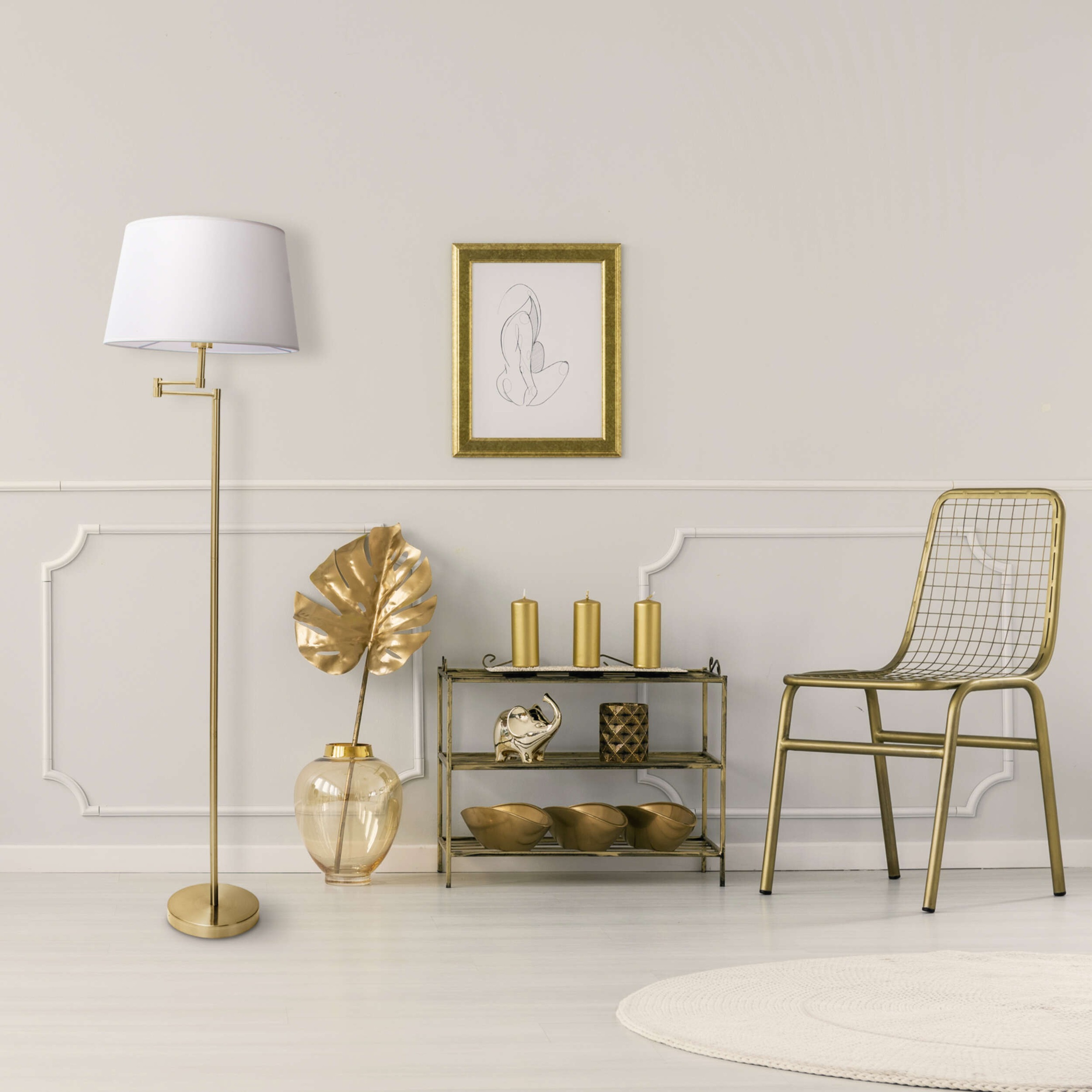 näve Stehlampe »Bologna« E27 1 Stk. schirm schwenkbar günstig online kaufen