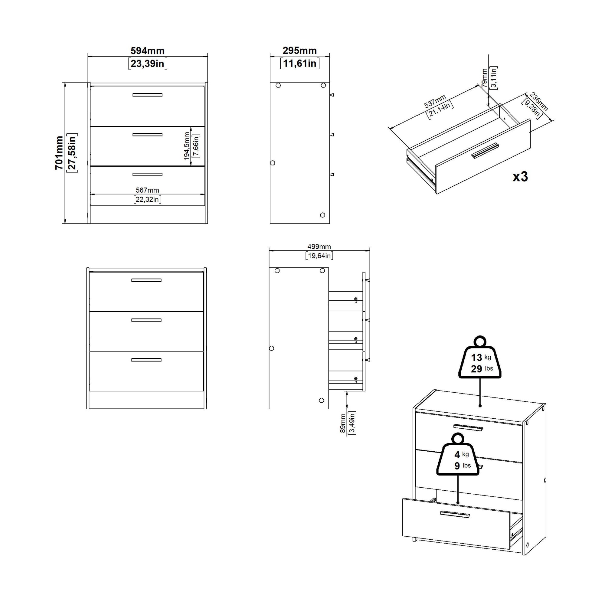 INOSIGN Schlafzimmer-Set »Escape für Schlafzimmer, Jugendzimmer«, (Set, 3 tlg.), bestehend aus Kleiderschrank, Kommode, Nachttisch
