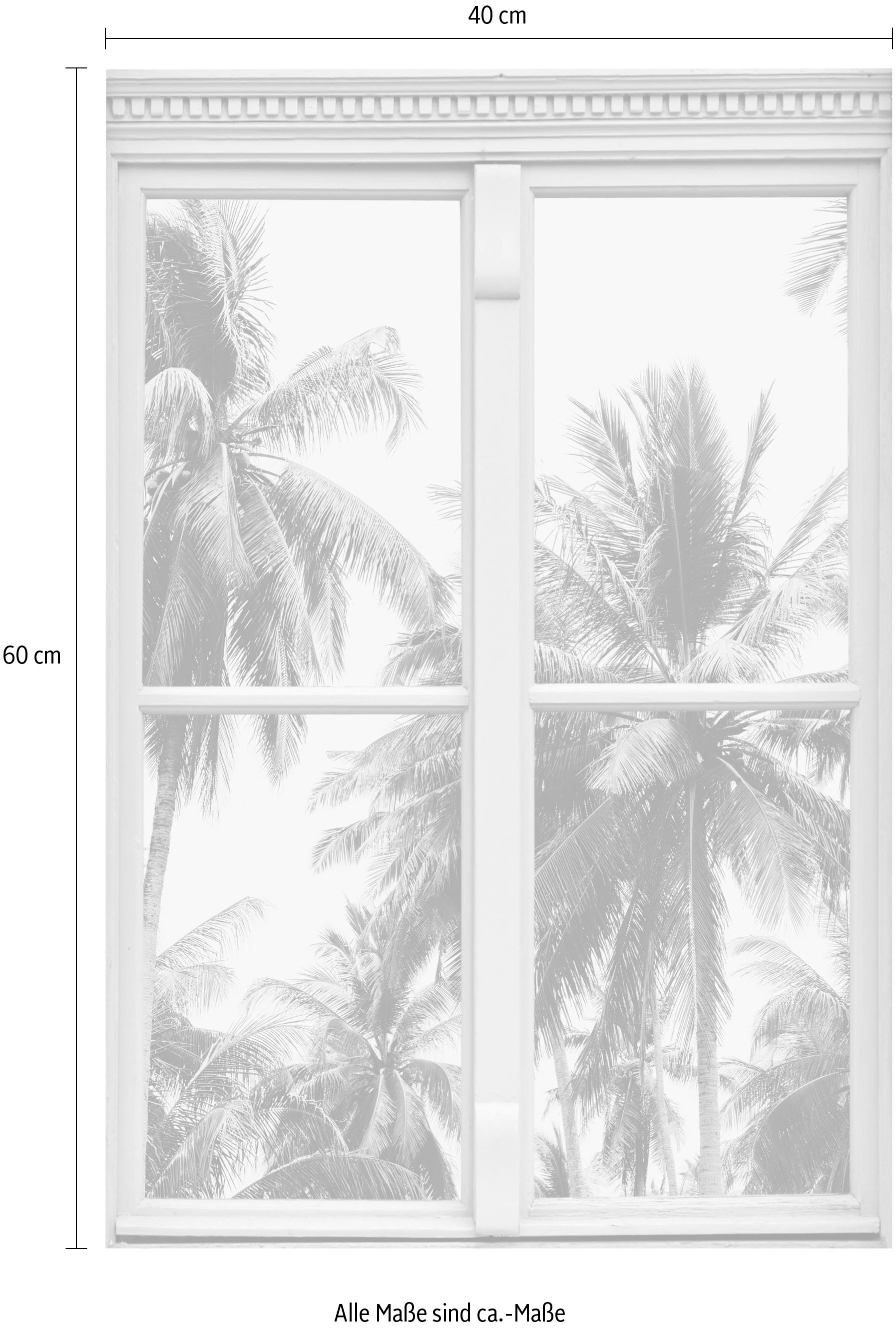 queence Wandsticker »Palmen«, Wandsticker, Wandbild, selbstklebend, 3D, Fenster