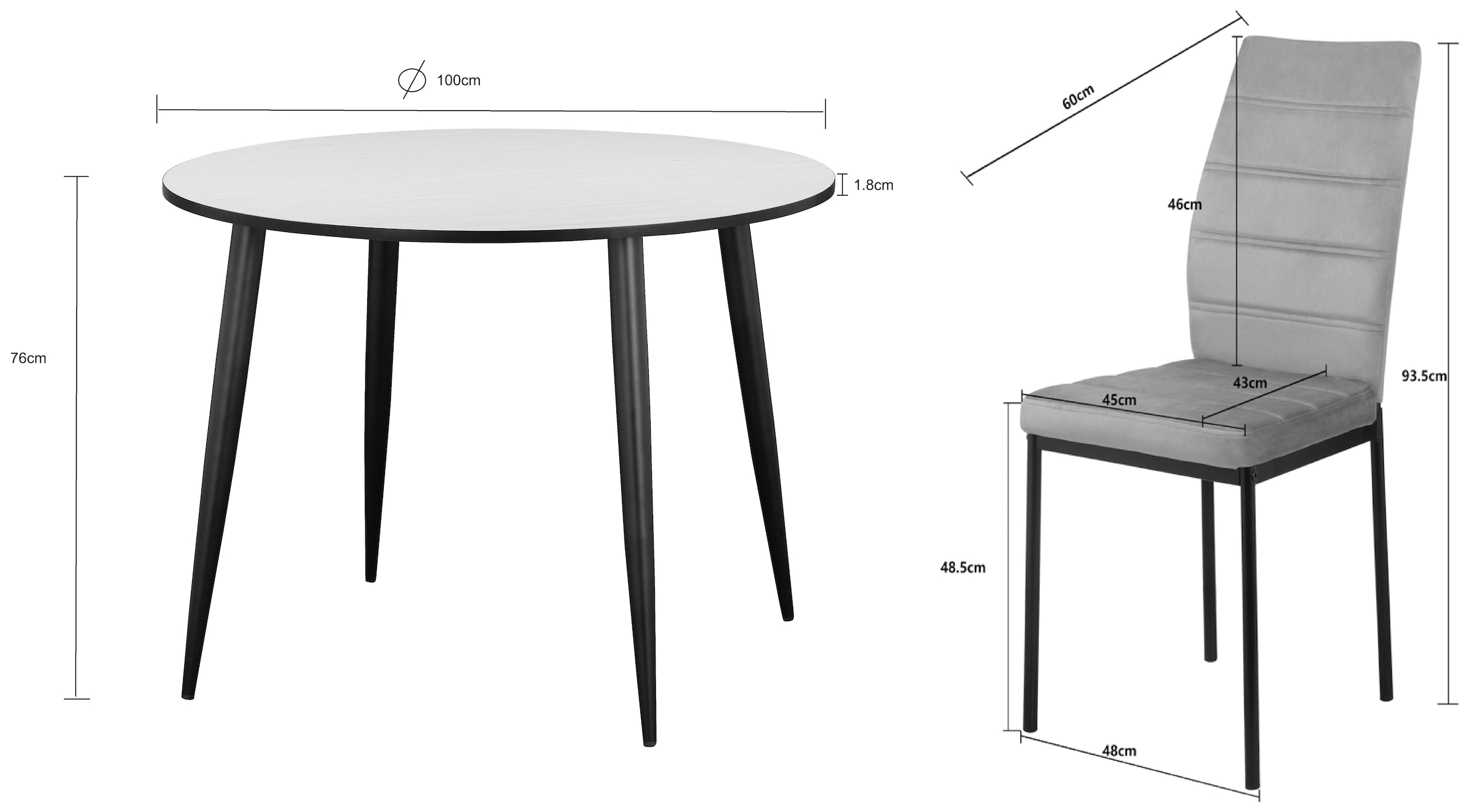 INOSIGN Essgruppe »Hilcresteg, TOPSELLER!, OTTOs Choice«, (Esszimmer, Essgruppe, Sitzgruppe TOPSELLER!)