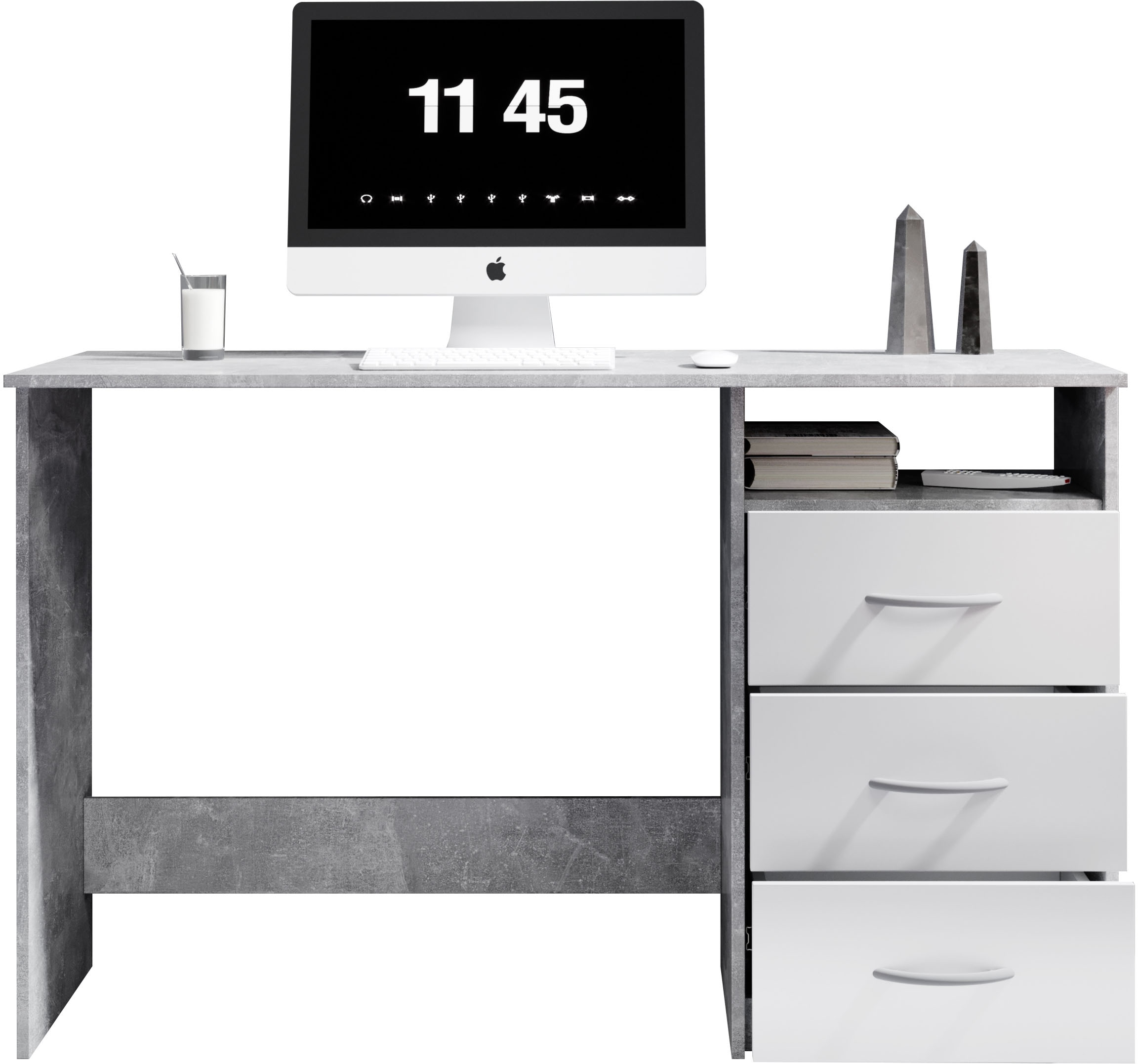 BEGA OFFICE Schreibtisch »Adria, Computertisch,«, Schubkästen rechts oder links montierbar, Breite 123 cm