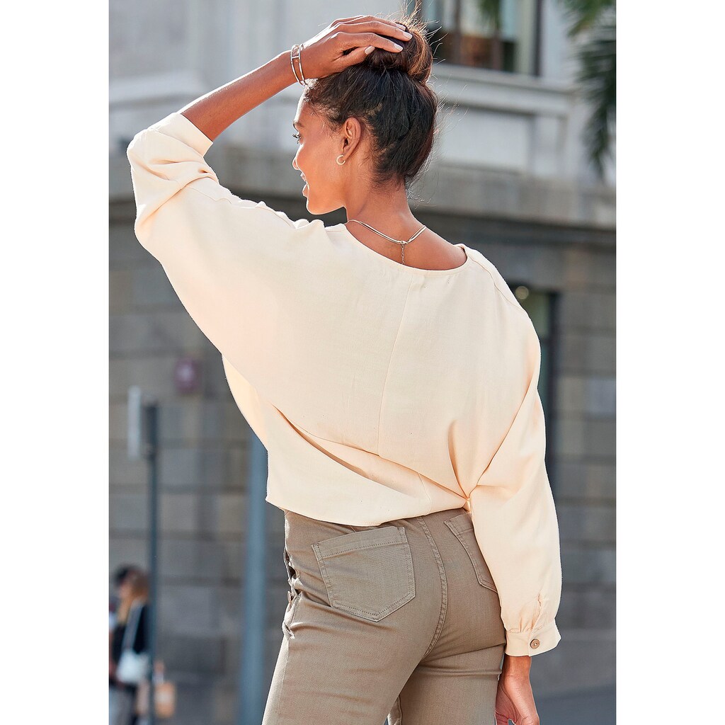 Vivance Schlupfbluse, mit Knotendetail am Saum