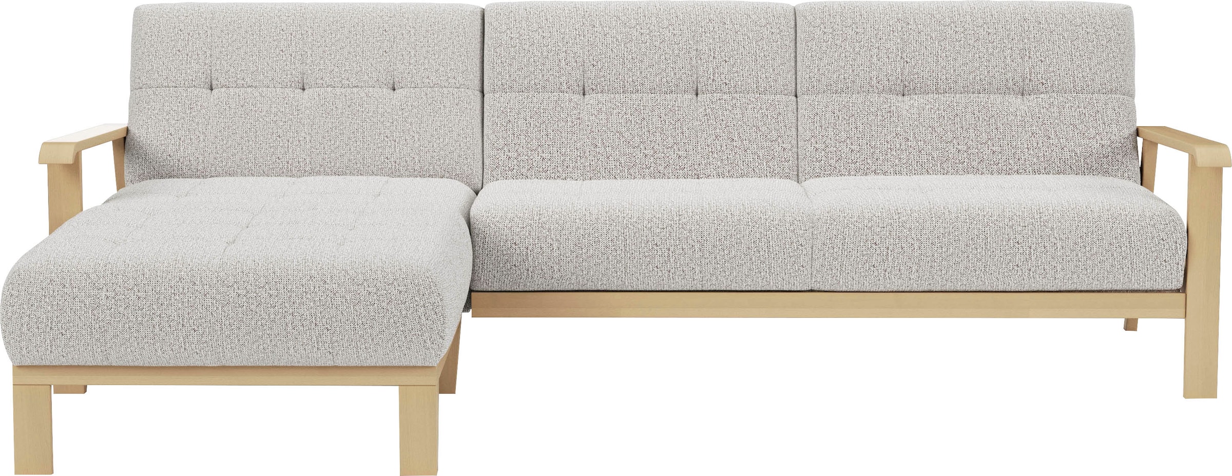 sit&more Ecksofa "Billund L-Form", Armlehnen aus eichefarbigem Buchenholz, günstig online kaufen