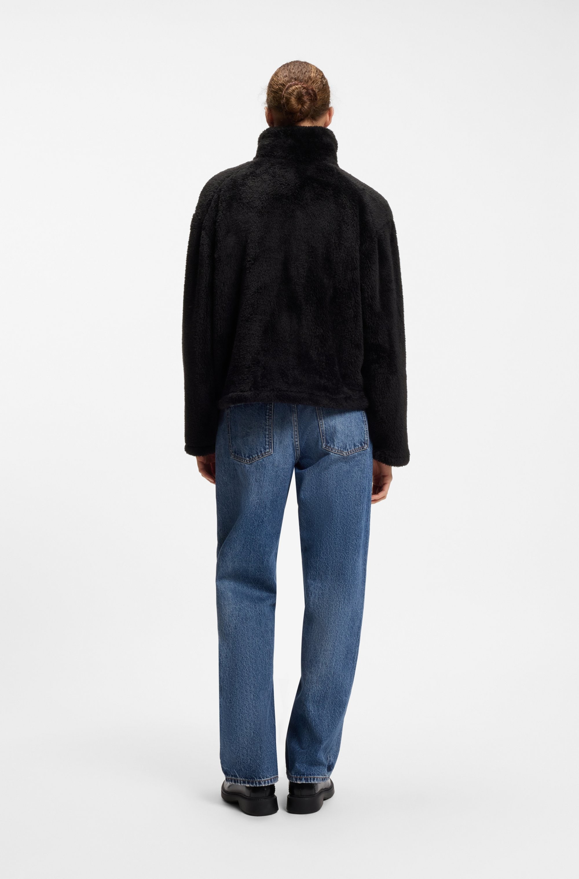 HUGO Fellimitatjacke »Fayla« mit aufgesetzten Taschen, Relaxed Fit