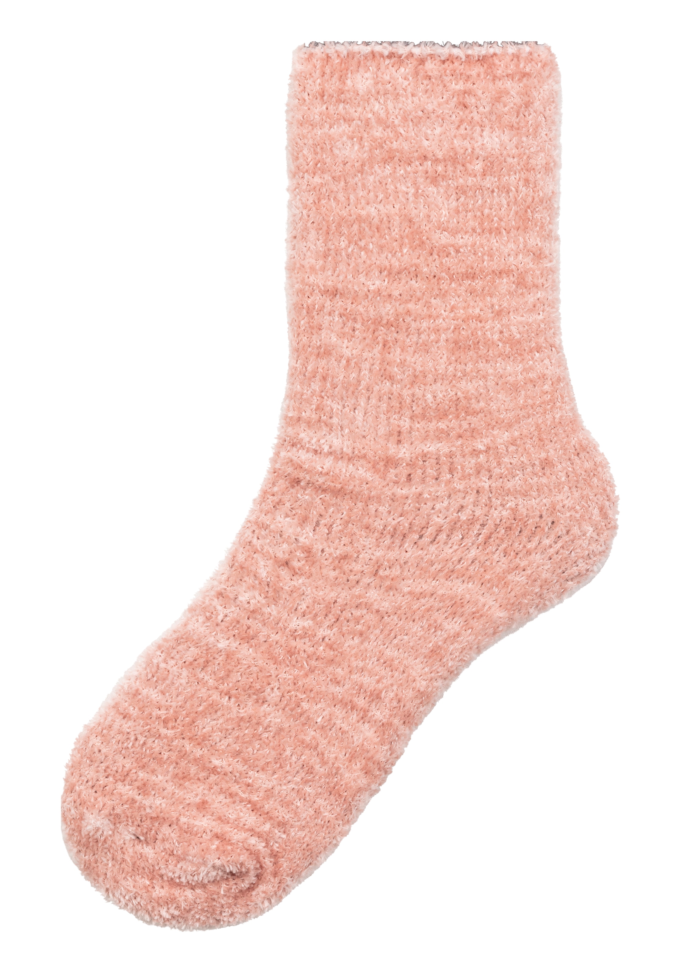 Lavana Kuschelsocken, (Packung, 5 Paar), Bettsocken aus weichem, leicht glänzendem Chenillegarn