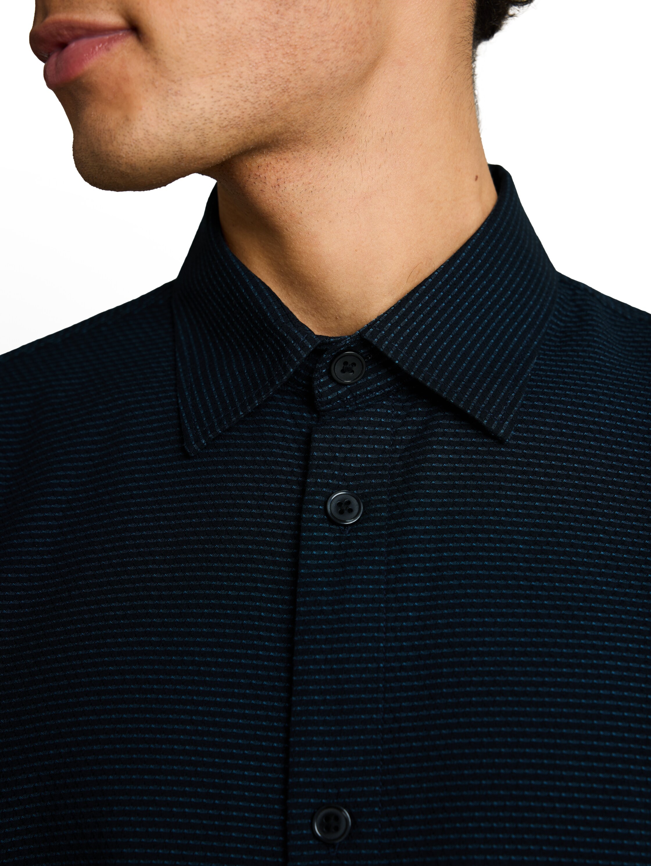 TOM TAILOR Denim Kurzarmshirt mit Streifen Muster