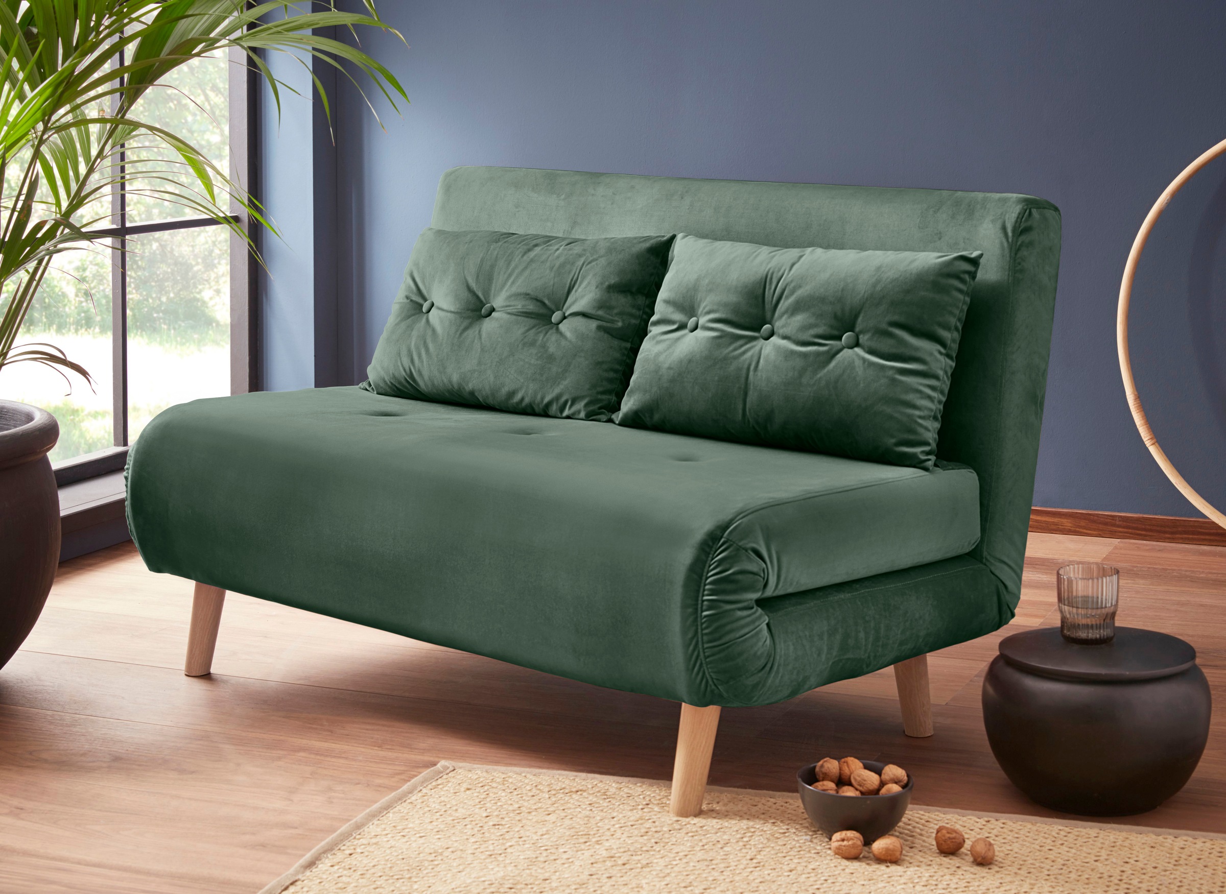 my home Daybett, mit ausziehbaren Metallstützbeinen, Schlafsessel in