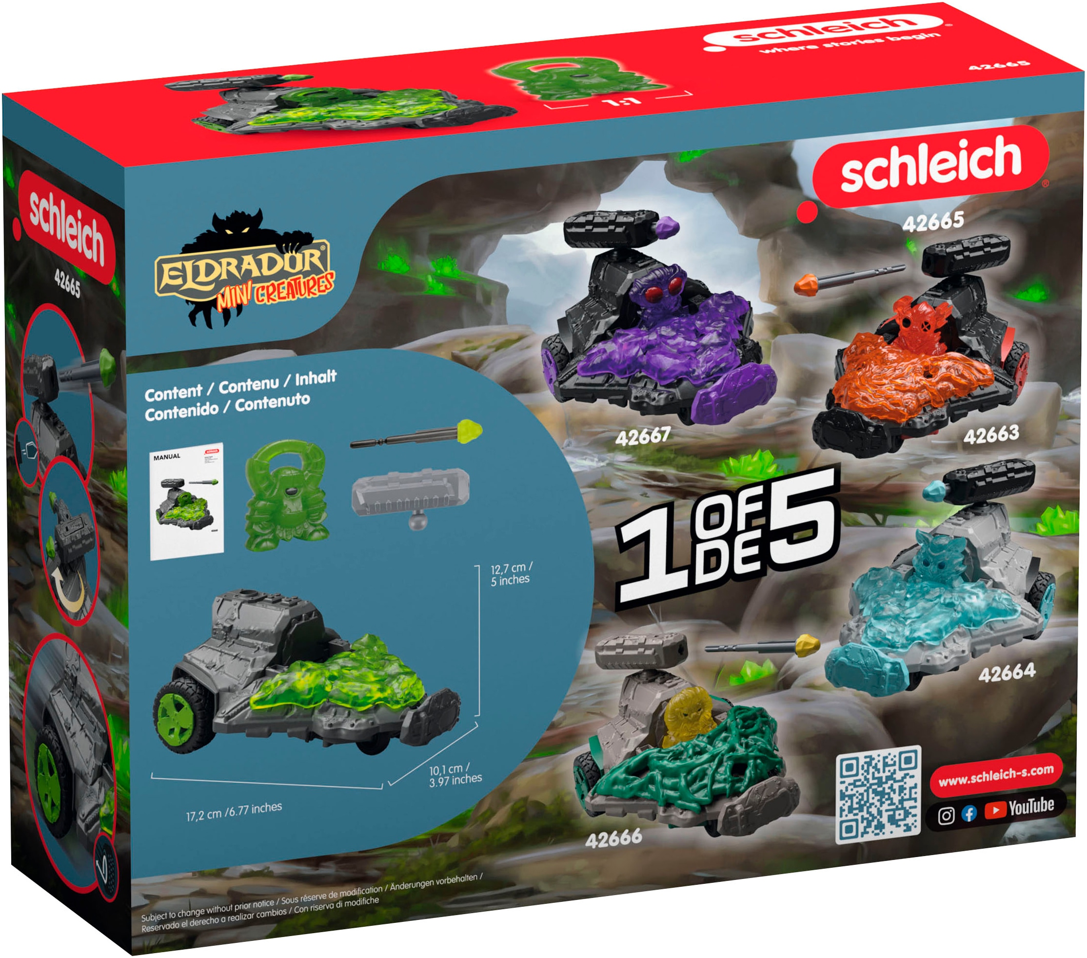 Schleich® Spielzeug-Auto »ELDRADOR® CREATURES, Stein Düsenjet Fahrzeug mit Mini Cretaure (42665)«, Made in Europe