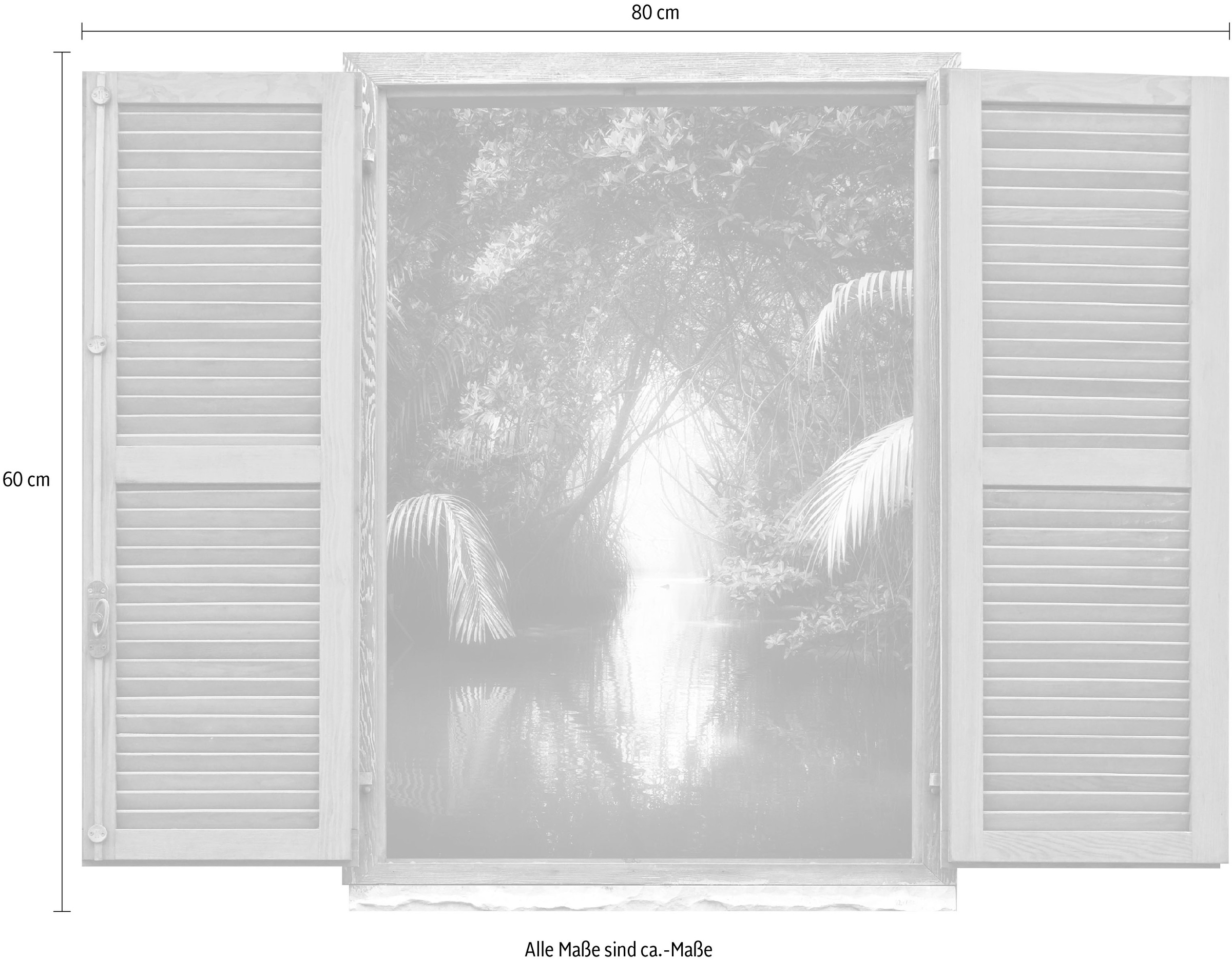 queence Wandtattoo »Tropische Palmen«, (1 St.), Wandsticker, Wandbild, selbstklebend, 3D, Fenster