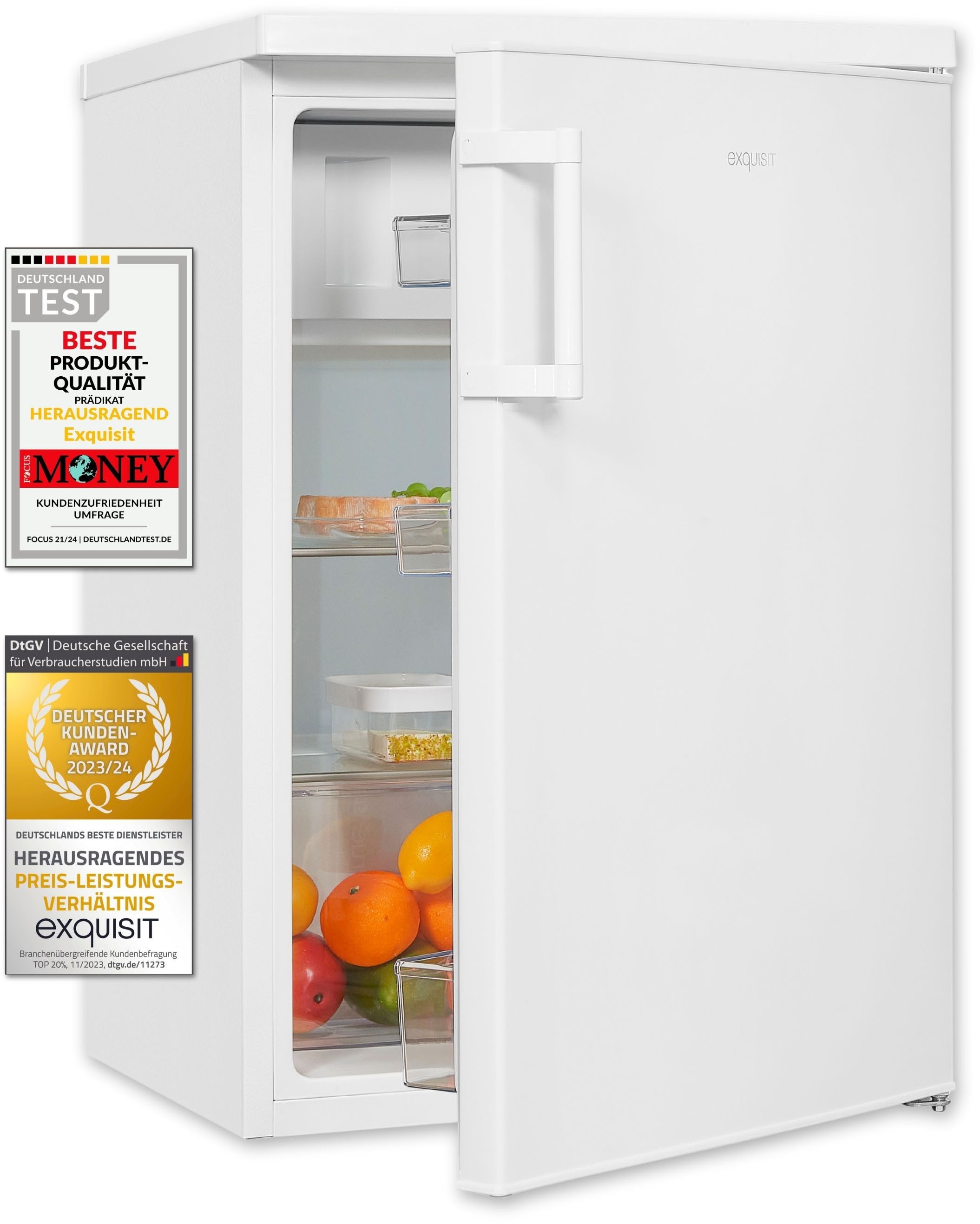 exquisit Kühlschrank »KS16-4-H-010E weiss«, 120 L Volumen, 4 Sterne Gefrieren