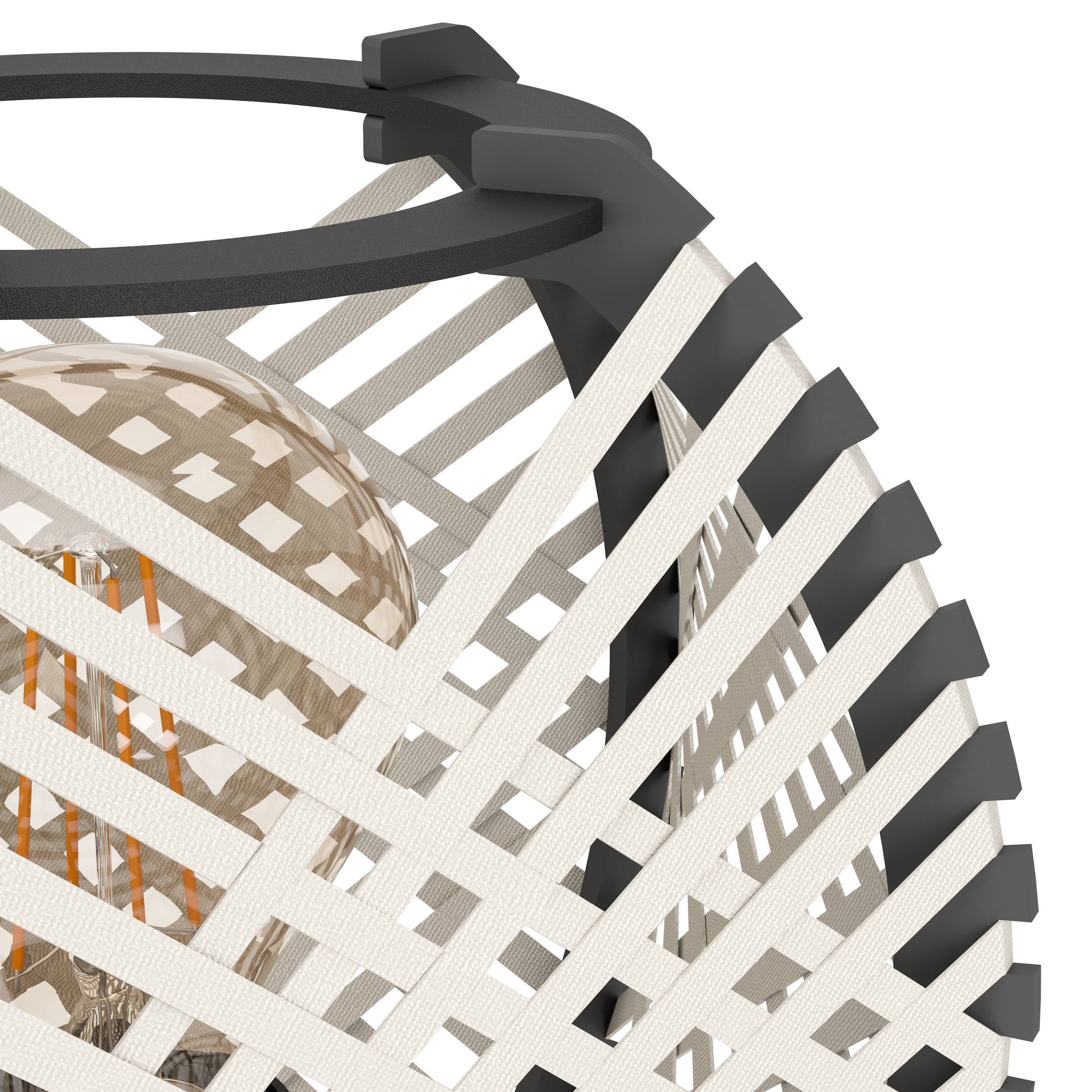 EGLO Tischleuchte »Waverton Tischampe, Nachttischlampe, Metall, Holz, Textil in Weiß, E27« E27 1 Stk.