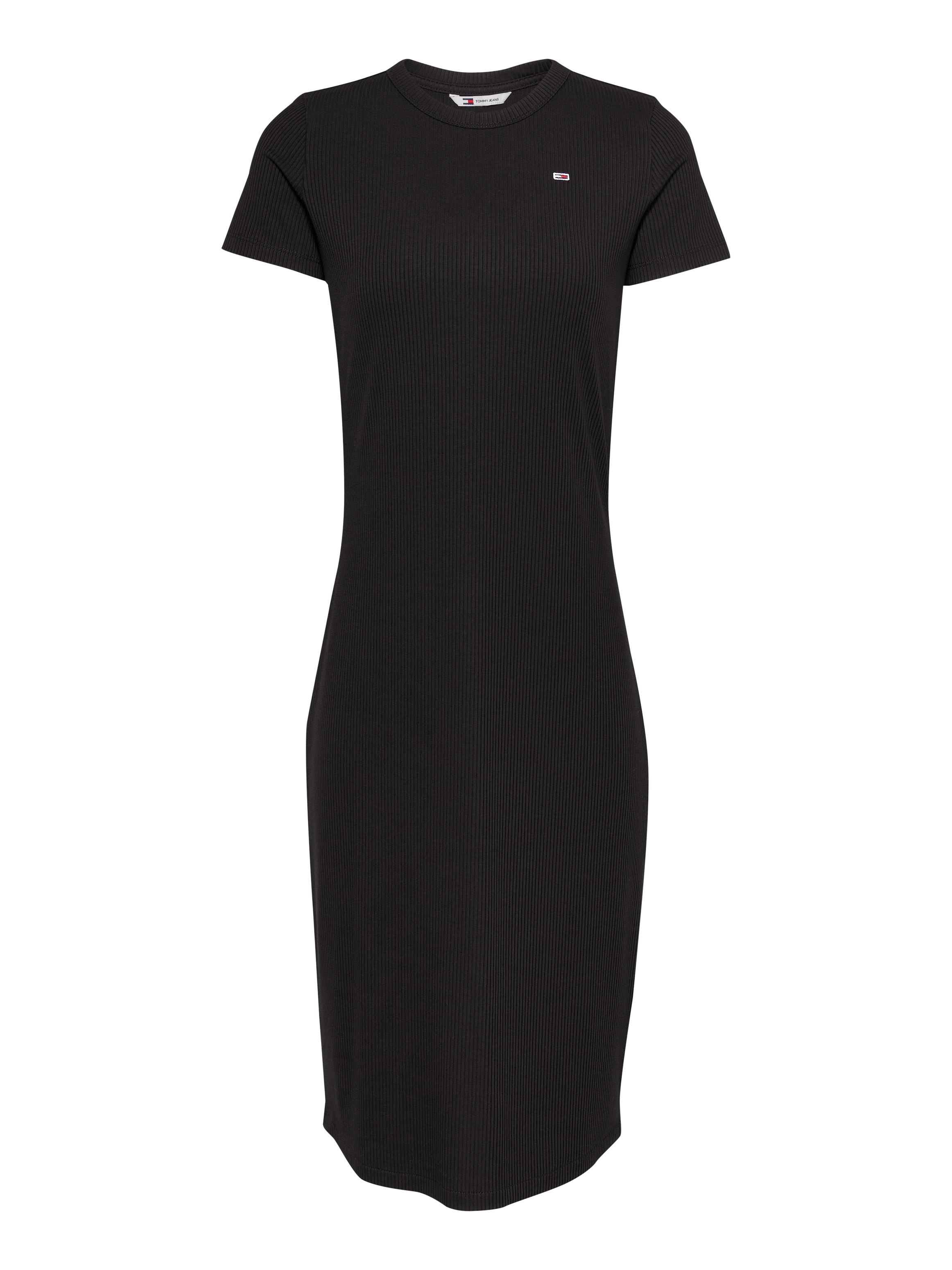Tommy Jeans Jerseykleid, mit gerippter Struktur, Logostickerei