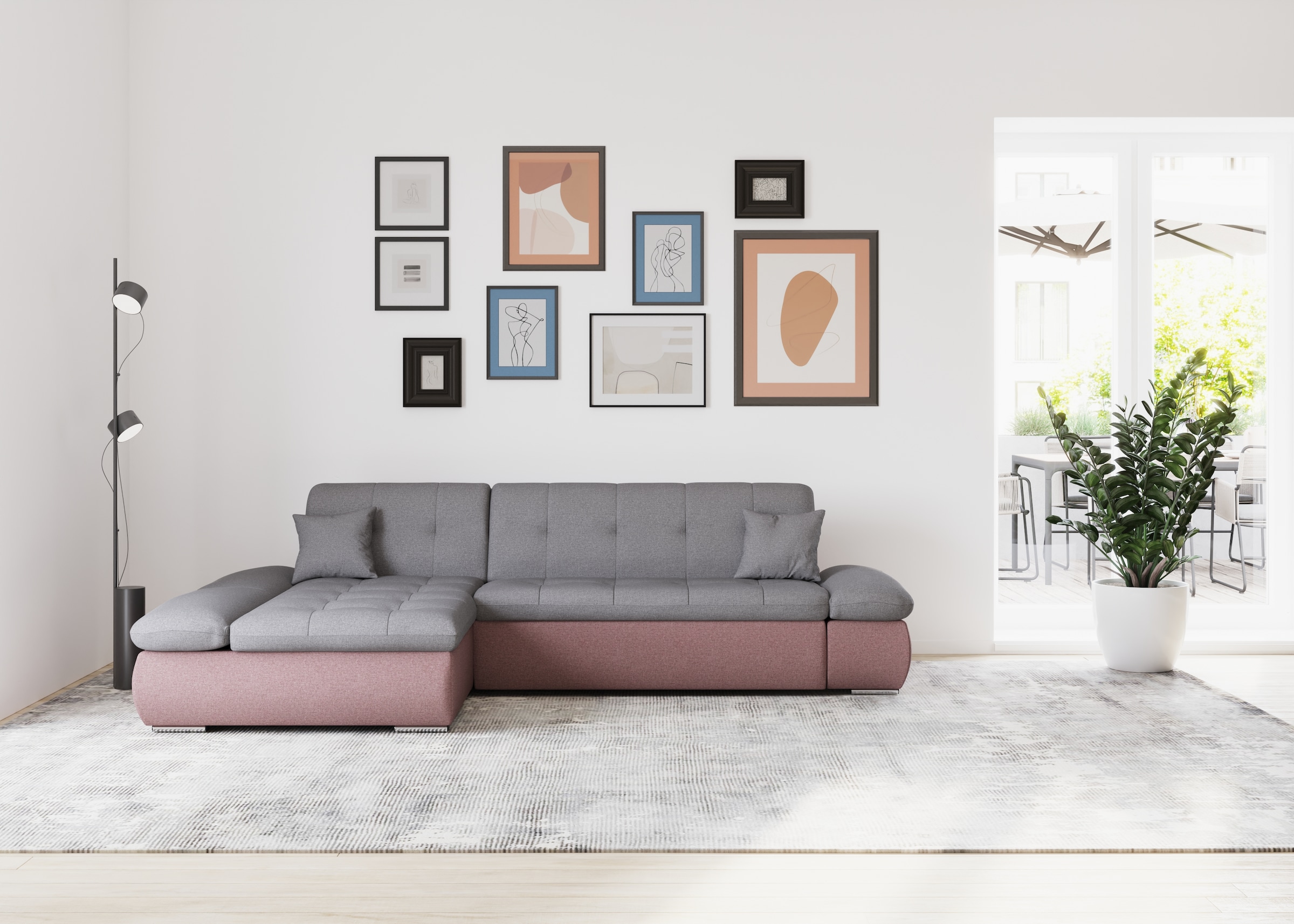 DOMO collection Ecksofa »Moric B/T/H 300/172/80 cm, auch in Cord, L-Form«, XXL-Format, wahlweise auch mit Bettfunktion und Armverstellung