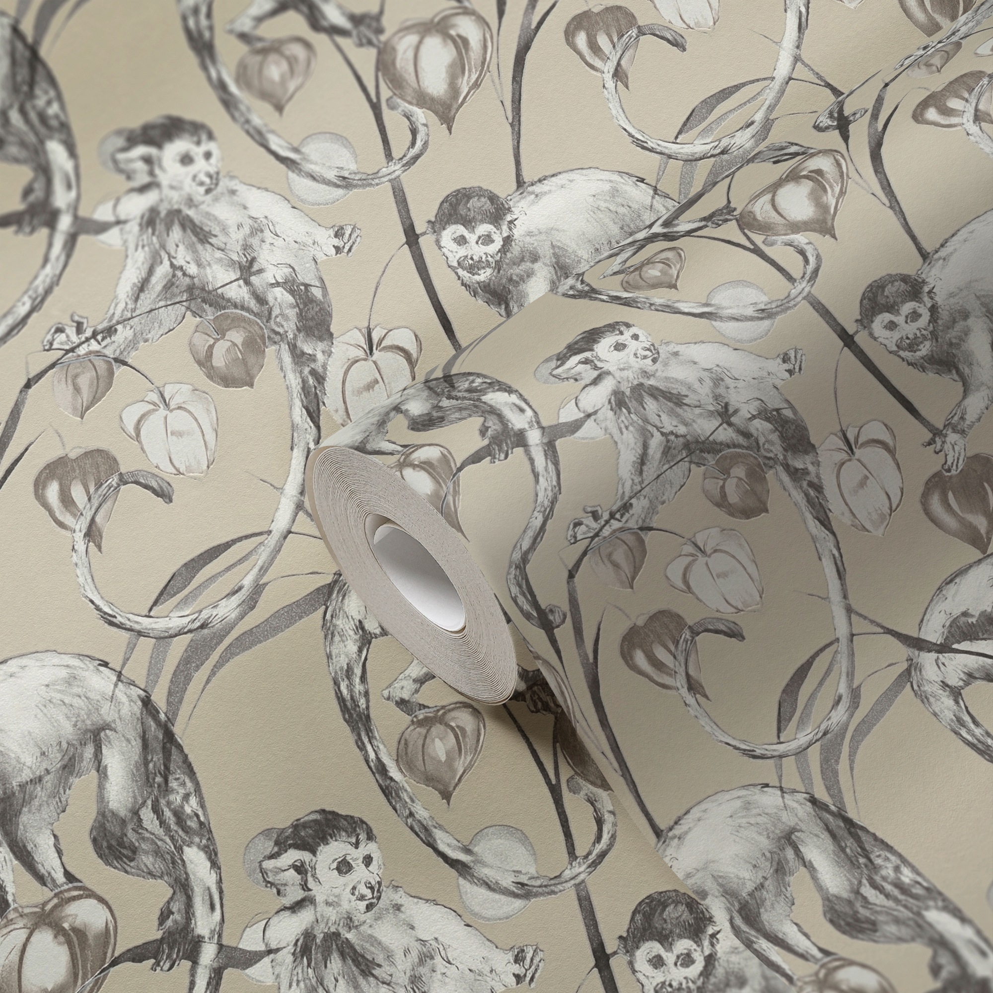 METROPOLIS BY MICHALSKY LIVING Vliestapete »Change is good, Mad Monkeys«, floral-botanisch-tropisch, Designertapete Tapete Dschungel Tapeten Wohnzimmer Schlafzimmer Küche