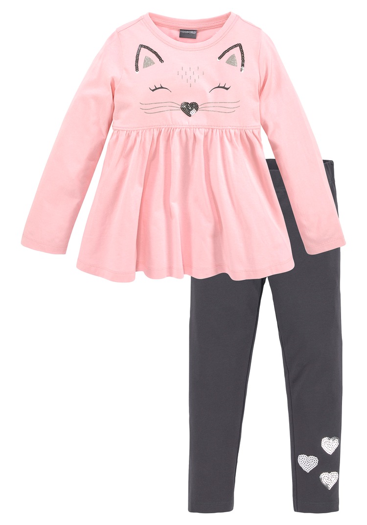 Langarmshirt & Leggings, (Set), mit schöner Paillettenapplikation