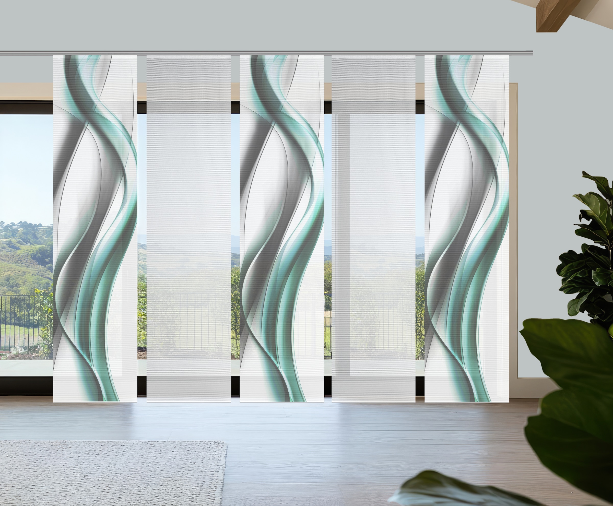 Vision S Schiebegardine »CARA« Paneelwagen 5 Stk. tlg. Schiebevorhang,Bambu günstig online kaufen