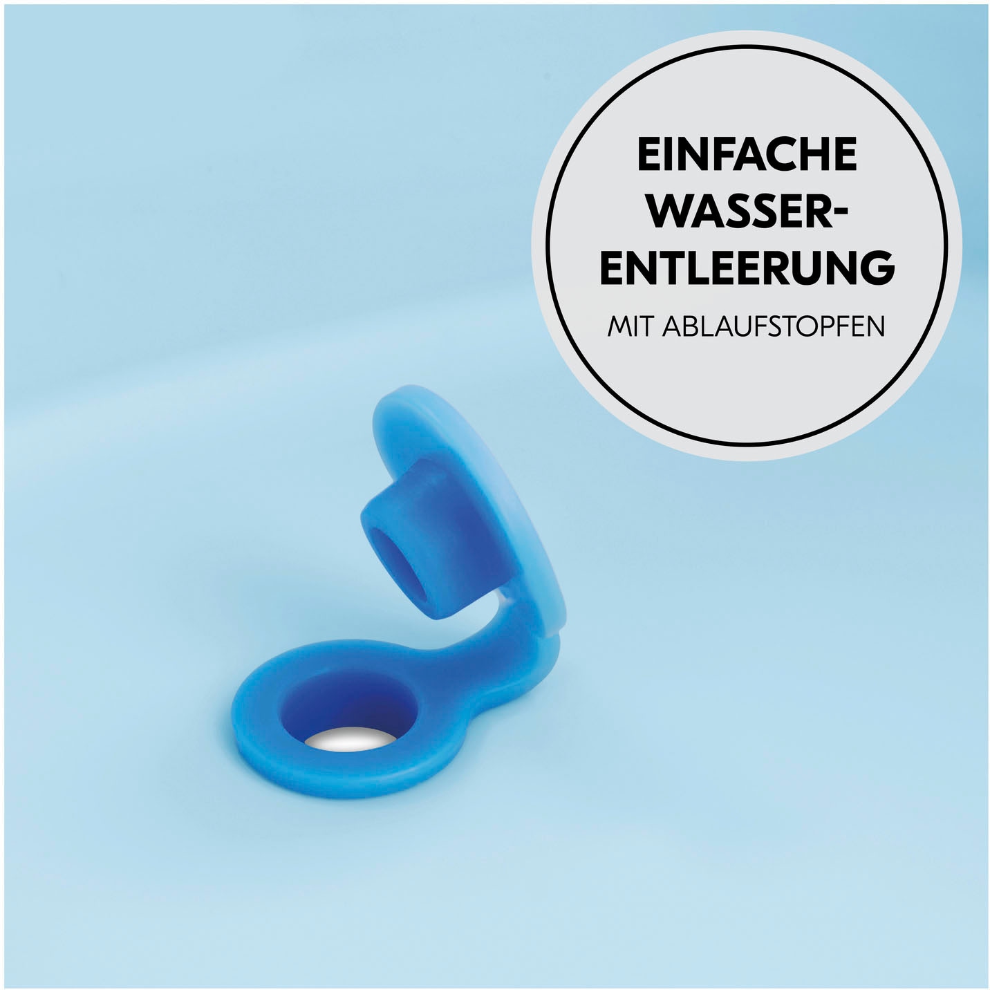 Hauck Babybadewanne »Wash N Fold M, Light Blue«, Faltbadewanne mit Wassertemperaturmessung am Ablaufstopfen