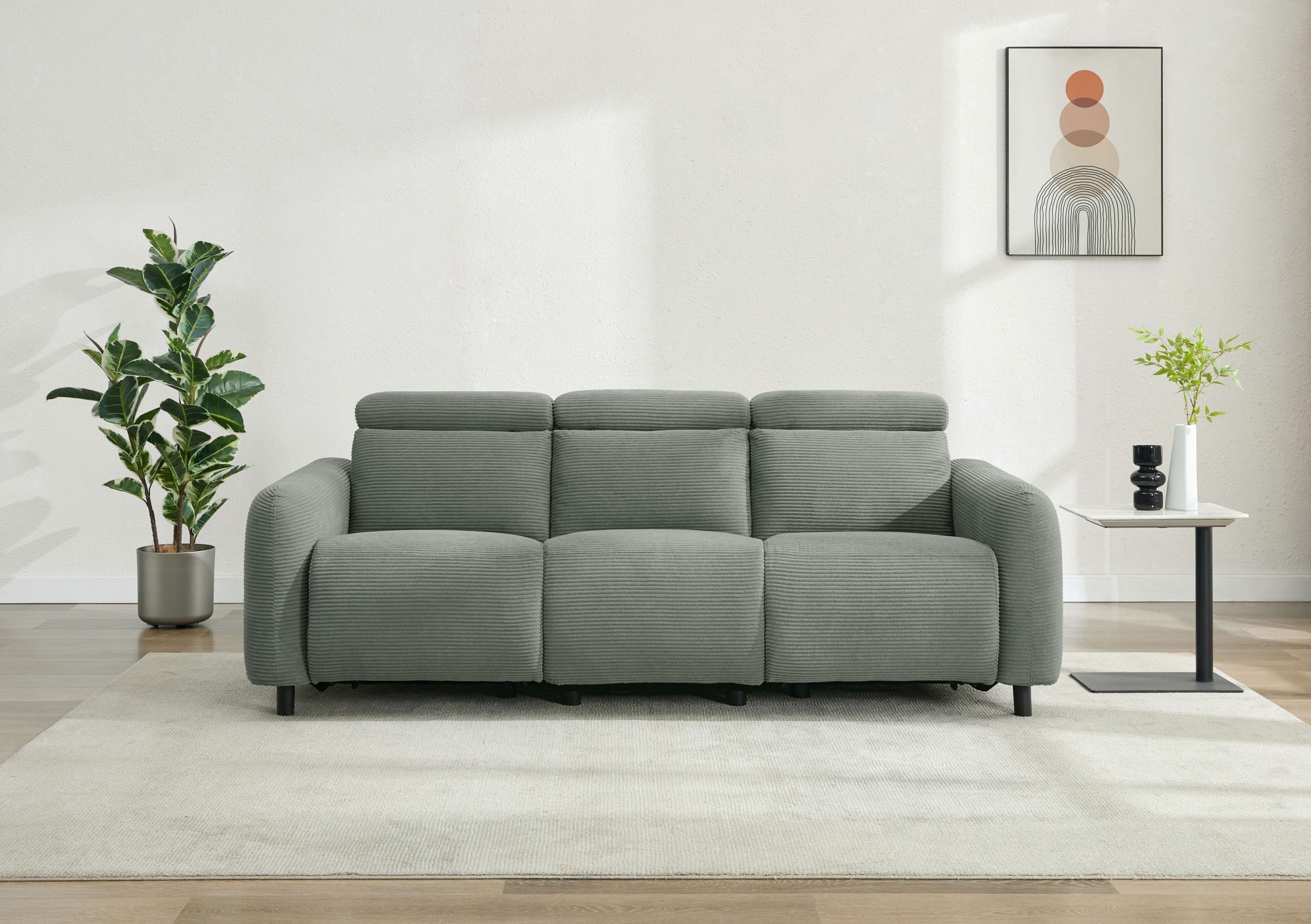 Home affaire 3-Sitzer »SKAANE in Cord, Sofa mit manueller u. elektrischer R günstig online kaufen