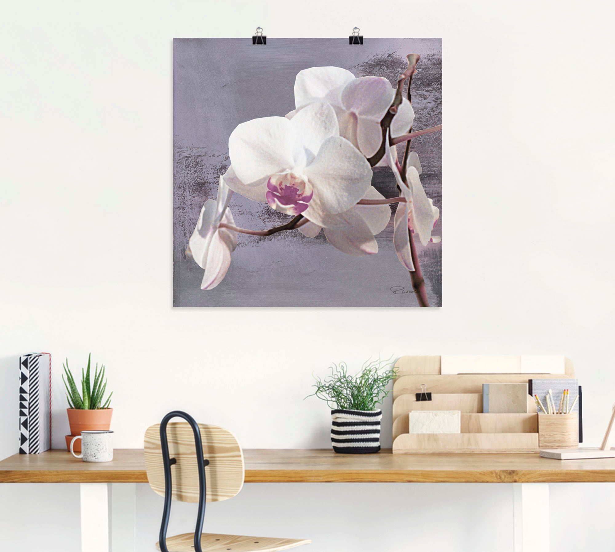 Artland Wandbild »Orchideen vor Violett I«, Blumen, (1 St.), als Alubild, Outdoorbild, Leinwandbild, Poster, Wandaufkleber