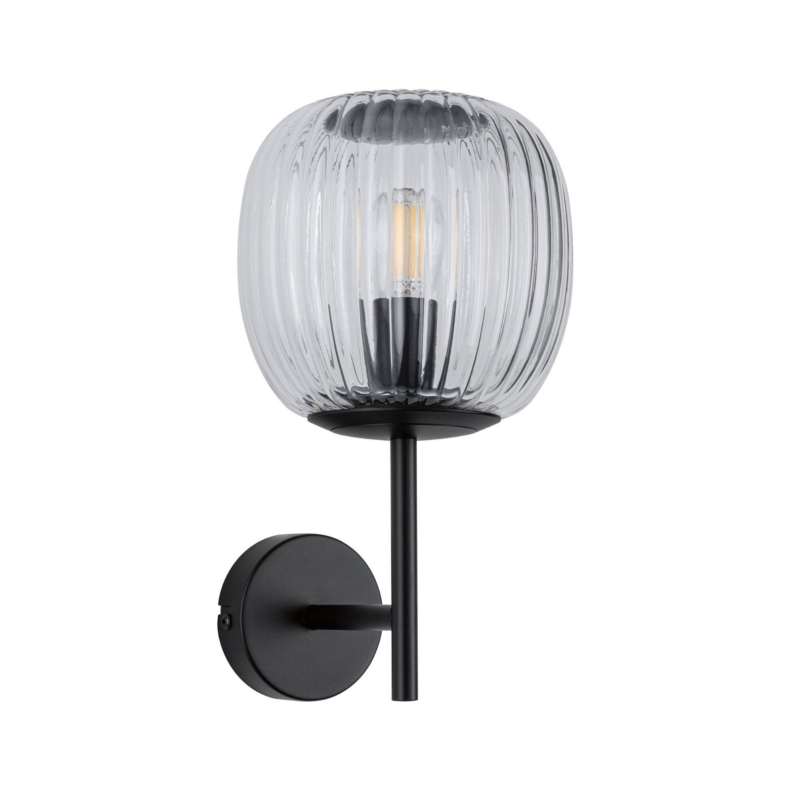 Paulmann Wandleuchte »Ruya IP44 E14 230V max. 20W Glas, Schwarz matt«, 1 fl günstig online kaufen