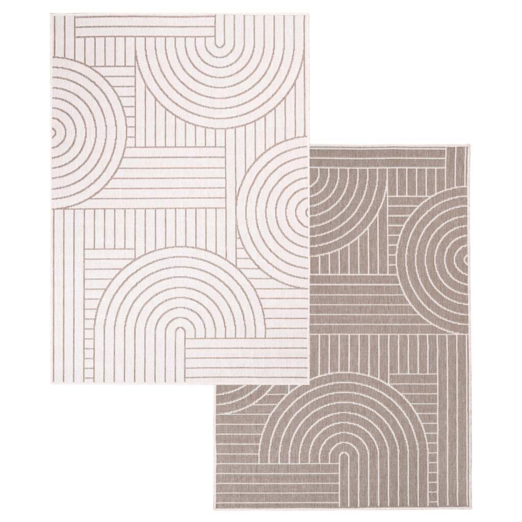 Carpet City Outdoorteppich »DUO RUG 5842«, rechteckig, 5 mm Höhe, Wendeteppich Wetterfest In- & Outdoor, Balkon, Terrasse, Wohnzimmer