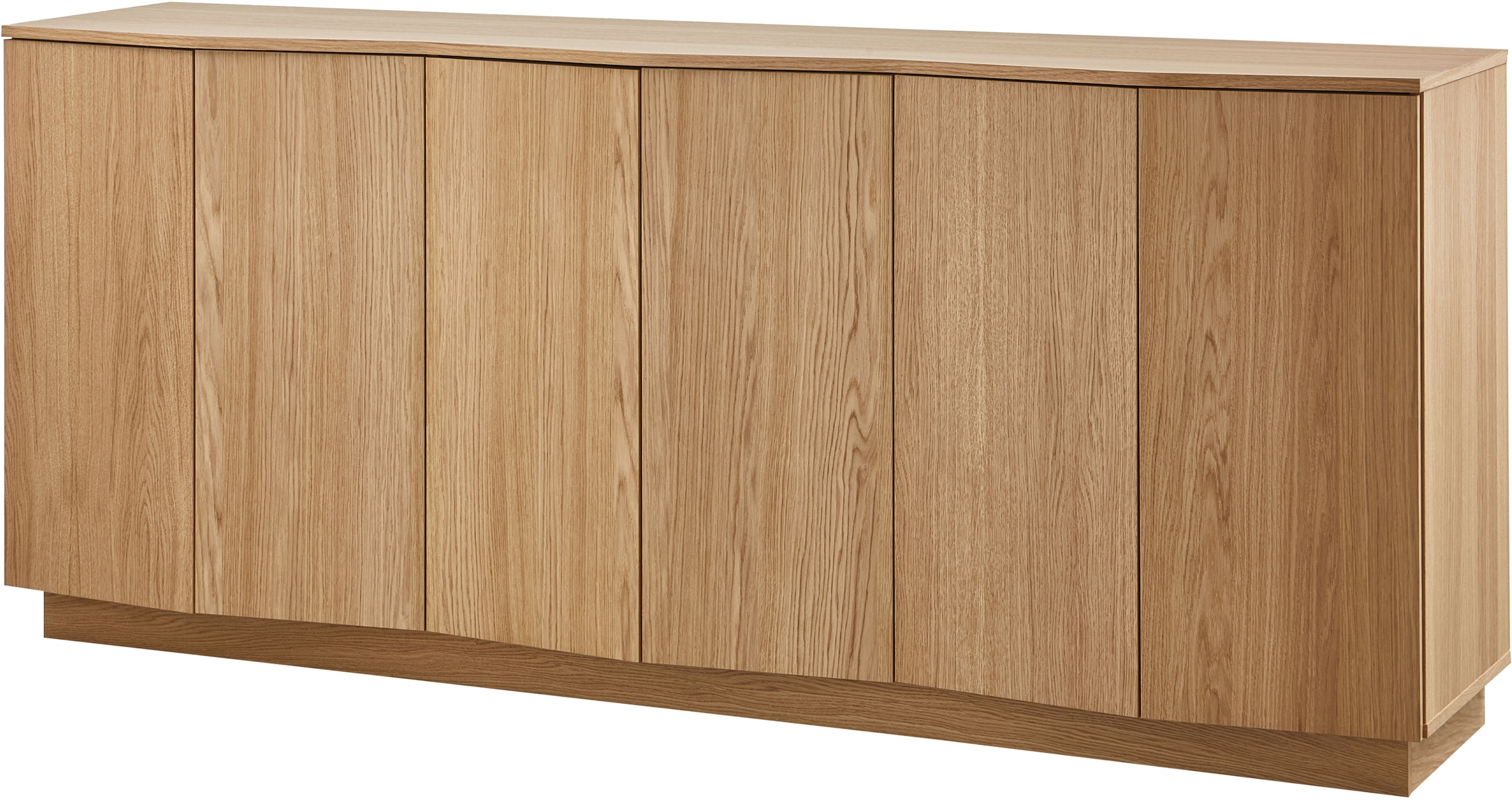 WOOOD Kommode Sideboard aus Eichenfurnier mit zeitlosem Design und Maserung