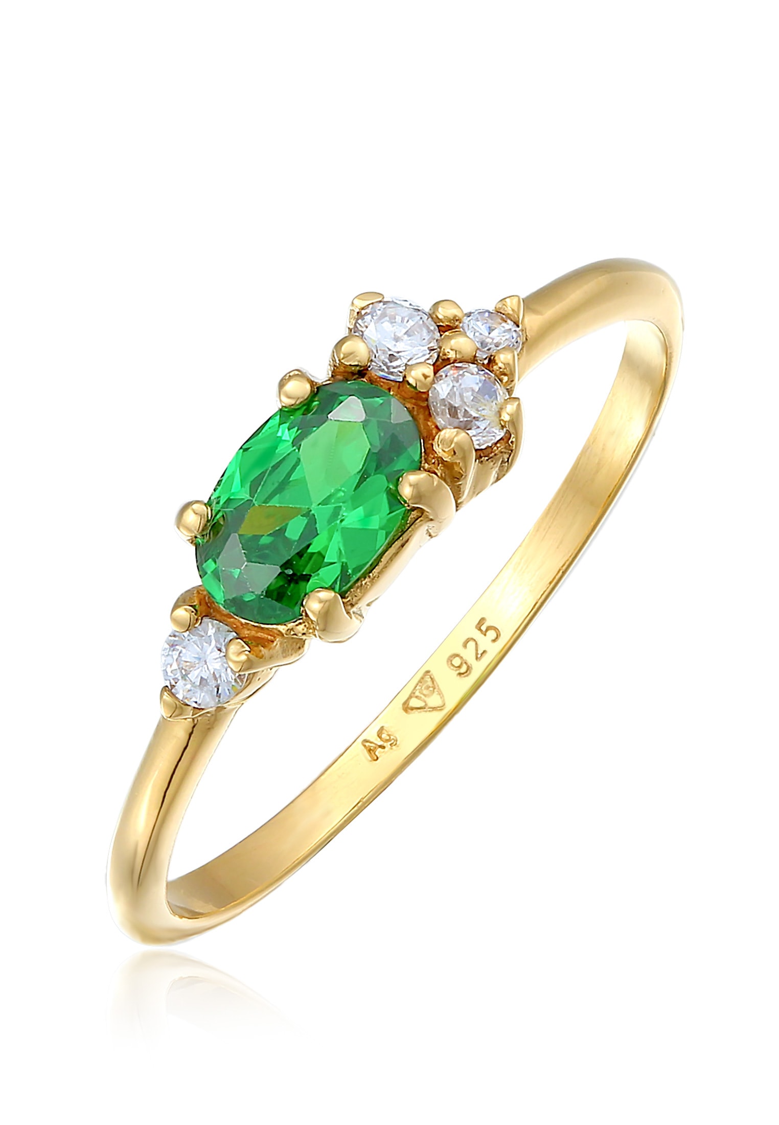 Verlobung Smaragd »Zirkonia Grün 925 bestellen Silber« Elli Fingerring