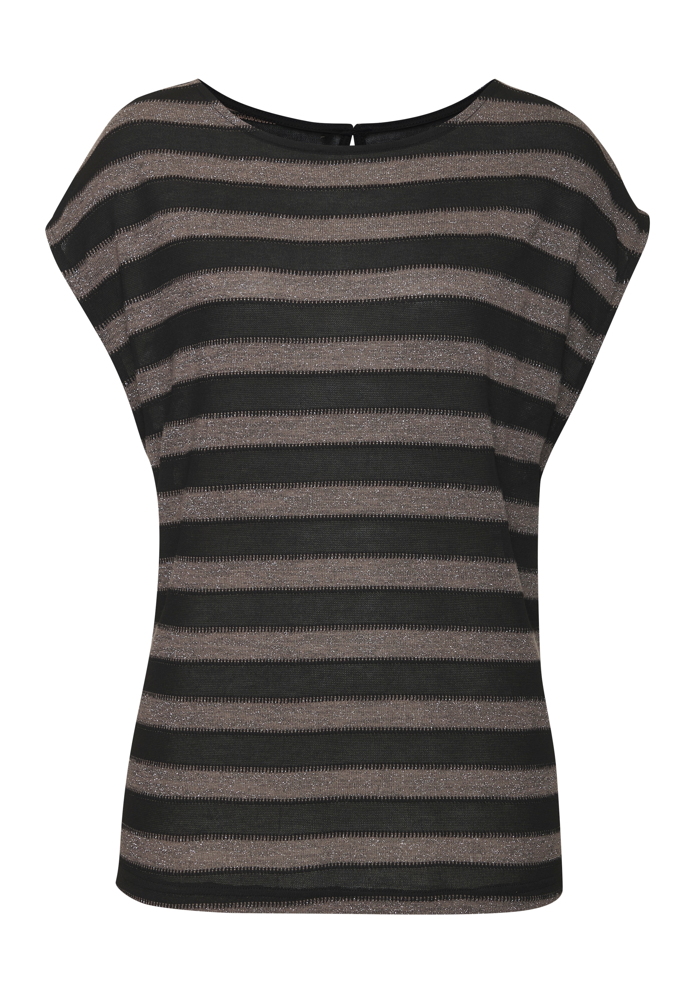 LASCANA T-Shirt »mit elegantem Glitzerstreifen« aus Feinstrickqualität