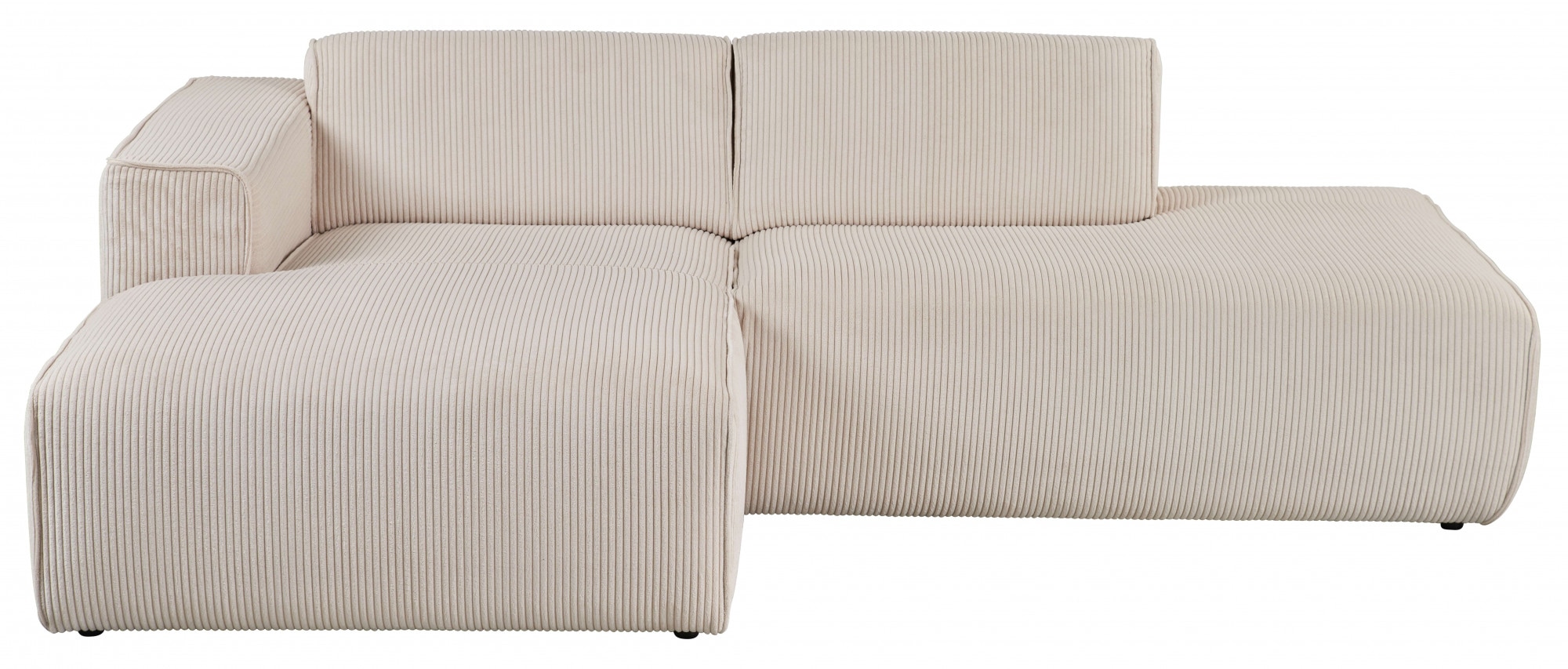 andas Ecksofa »Noord mit Kedernaht, Breite 227 cm«, Cord, Struktur, Webstoff, mit Wellenunterfederung, Massivholzrahmen